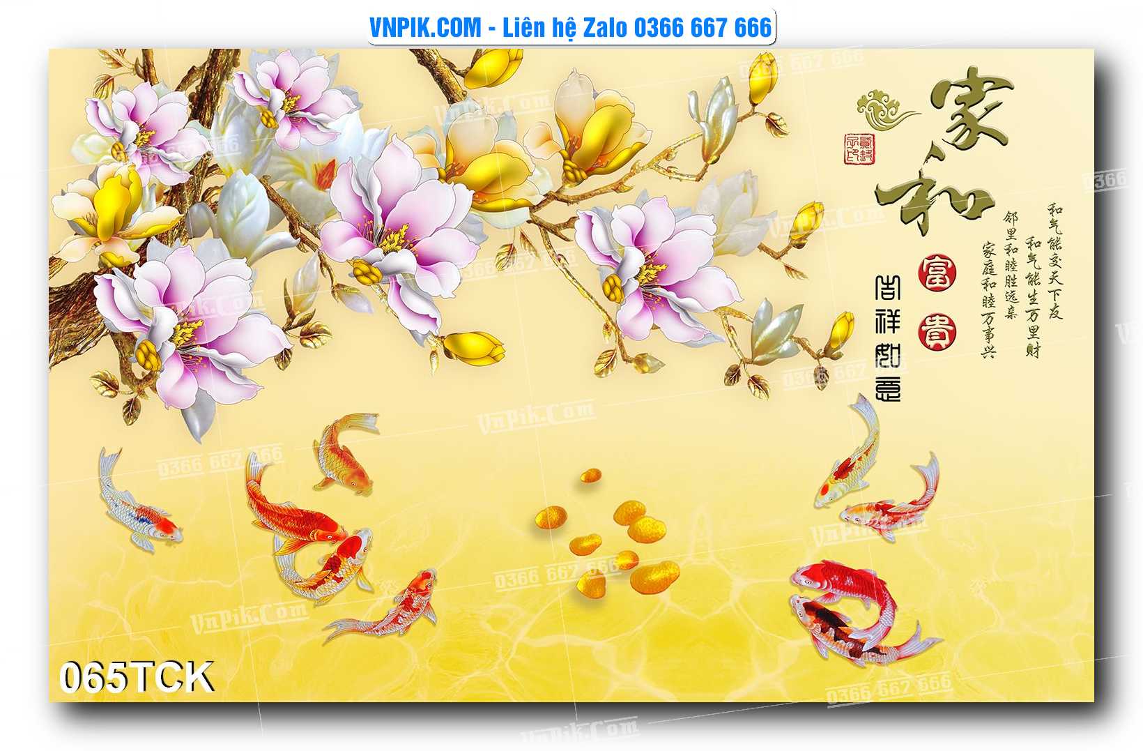 Tranh Hoa Sen – Cá Koi – Cá Chép  065TCK