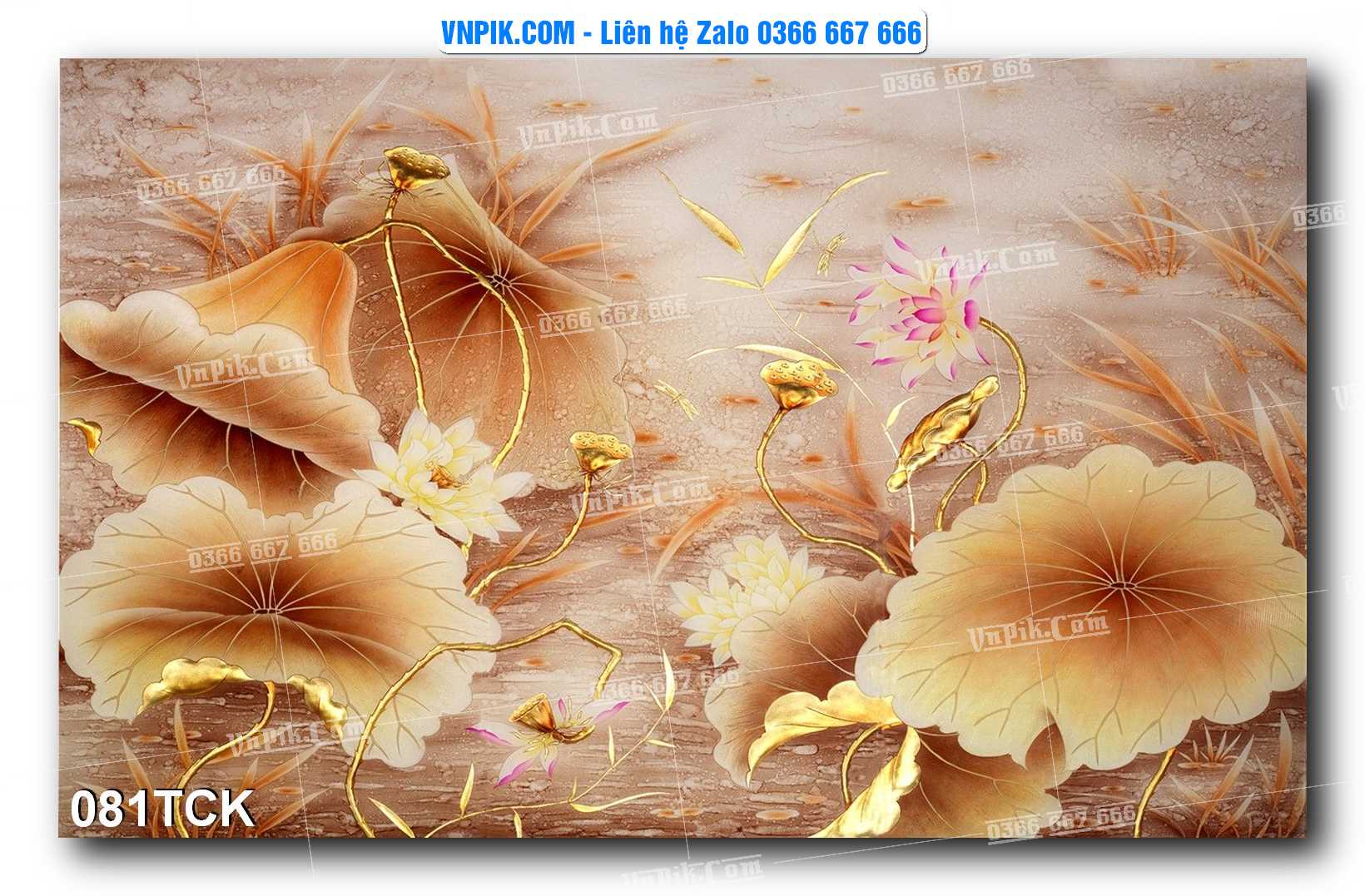 Tranh Hoa Sen – Cá Koi – Cá Chép  081TCK