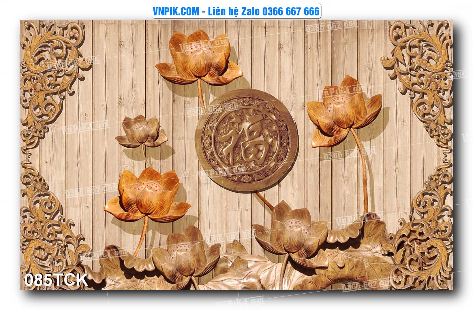 Tranh Hoa Sen – Cá Koi – Cá Chép  085TCK