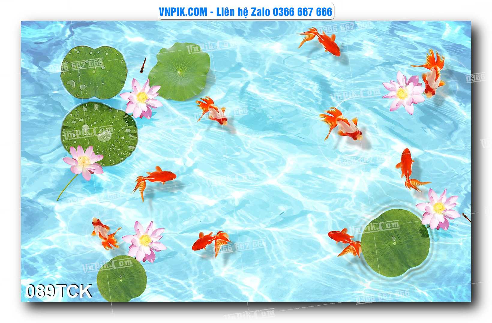 Tranh Hoa Sen – Cá Koi – Cá Chép  089TCK