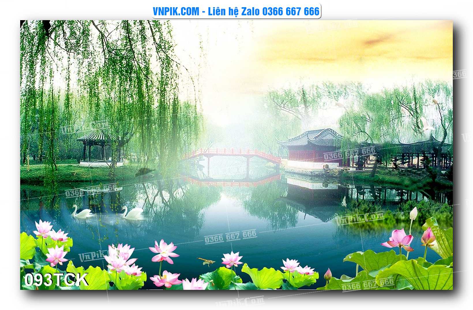 Tranh Hoa Sen – Cá Koi – Cá Chép  093TCK