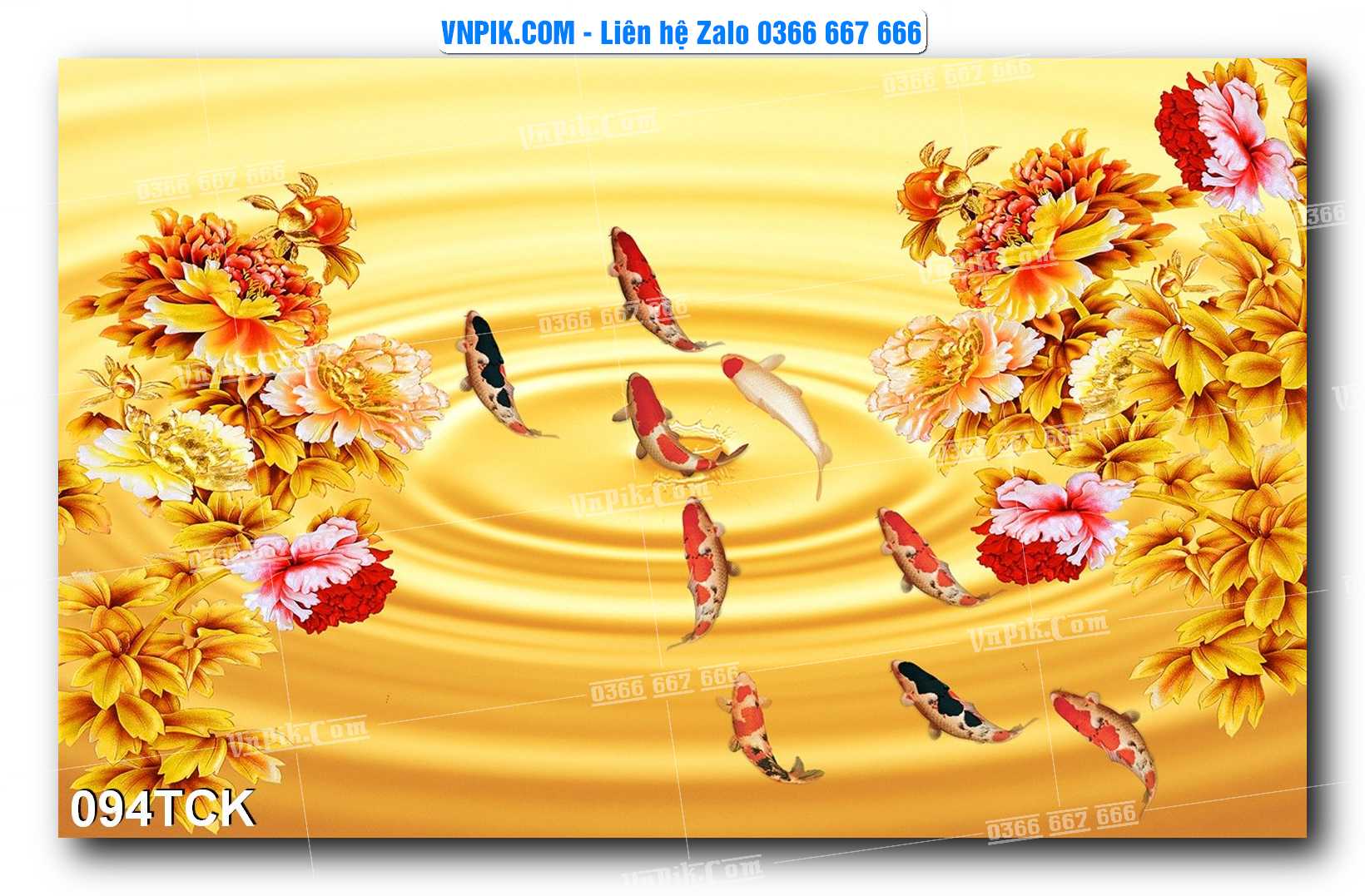 Tranh Hoa Sen – Cá Koi – Cá Chép  094TCK
