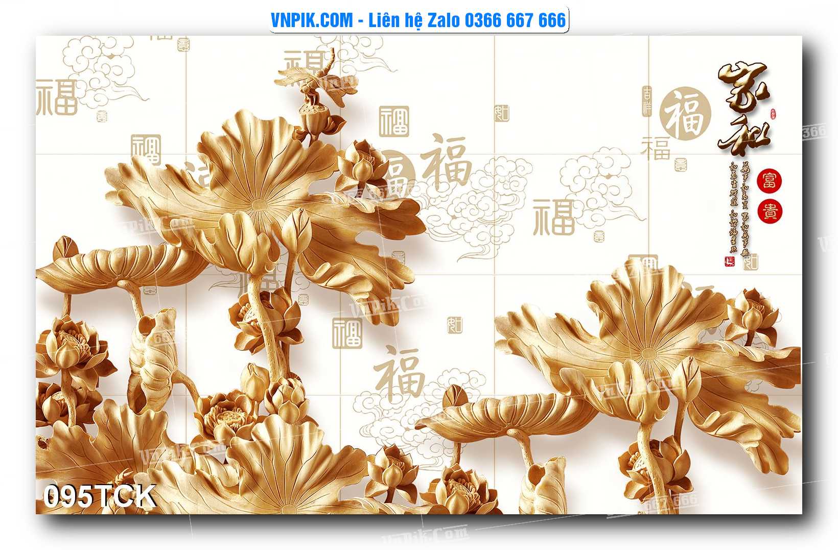Tranh Hoa Sen – Cá Koi – Cá Chép  095TCK