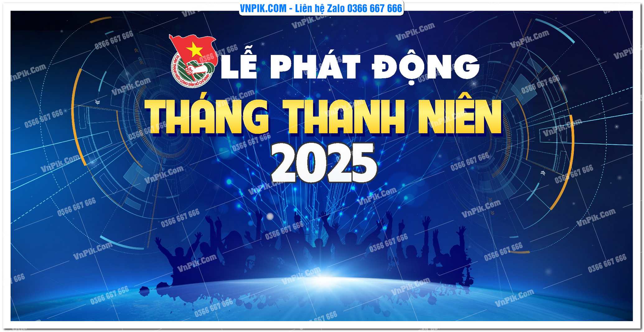 Maket lễ phát động tháng thanh niên 2025 file corel 115256