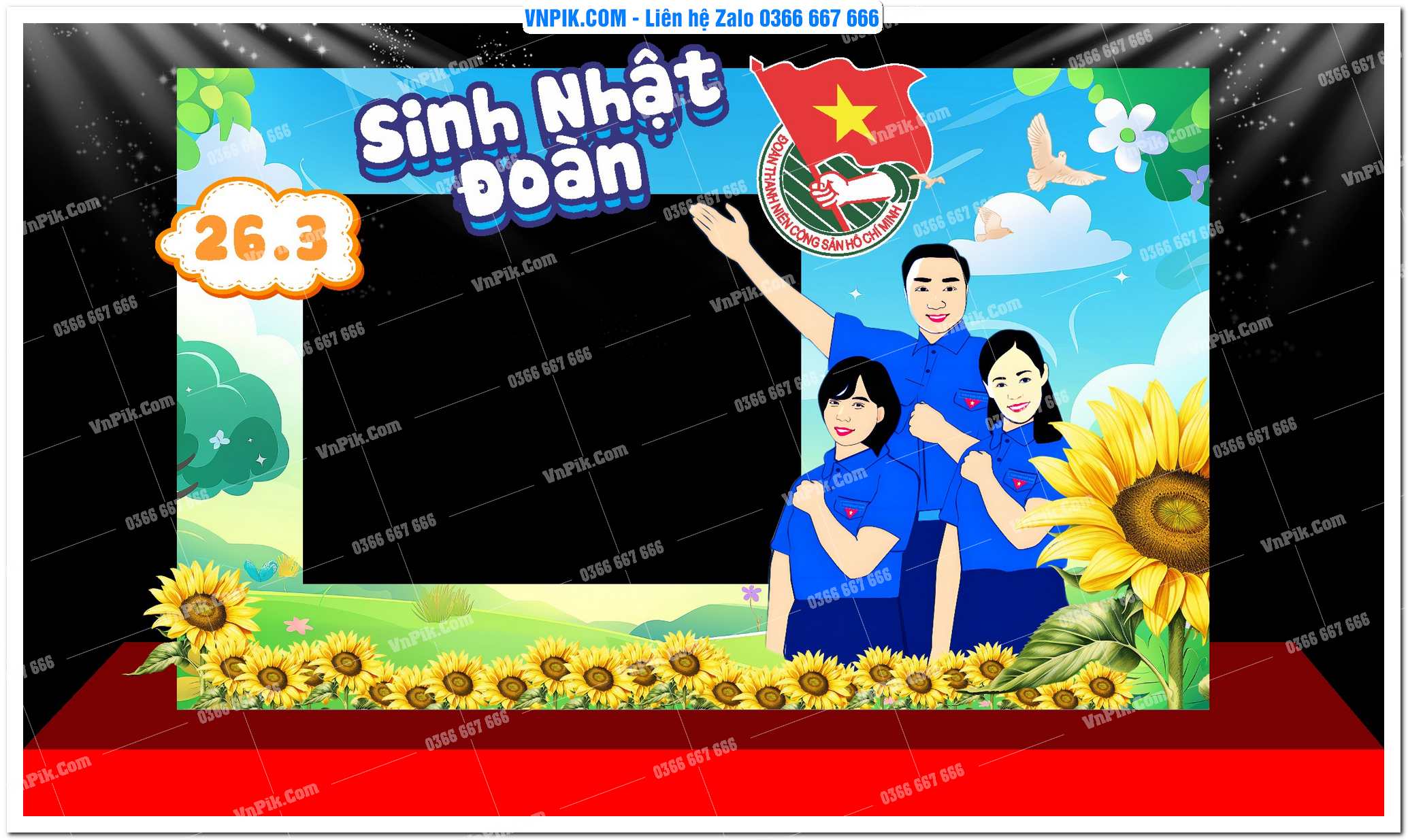 Mẫu decor chụp ảnh sinh nhật đoàn 115258