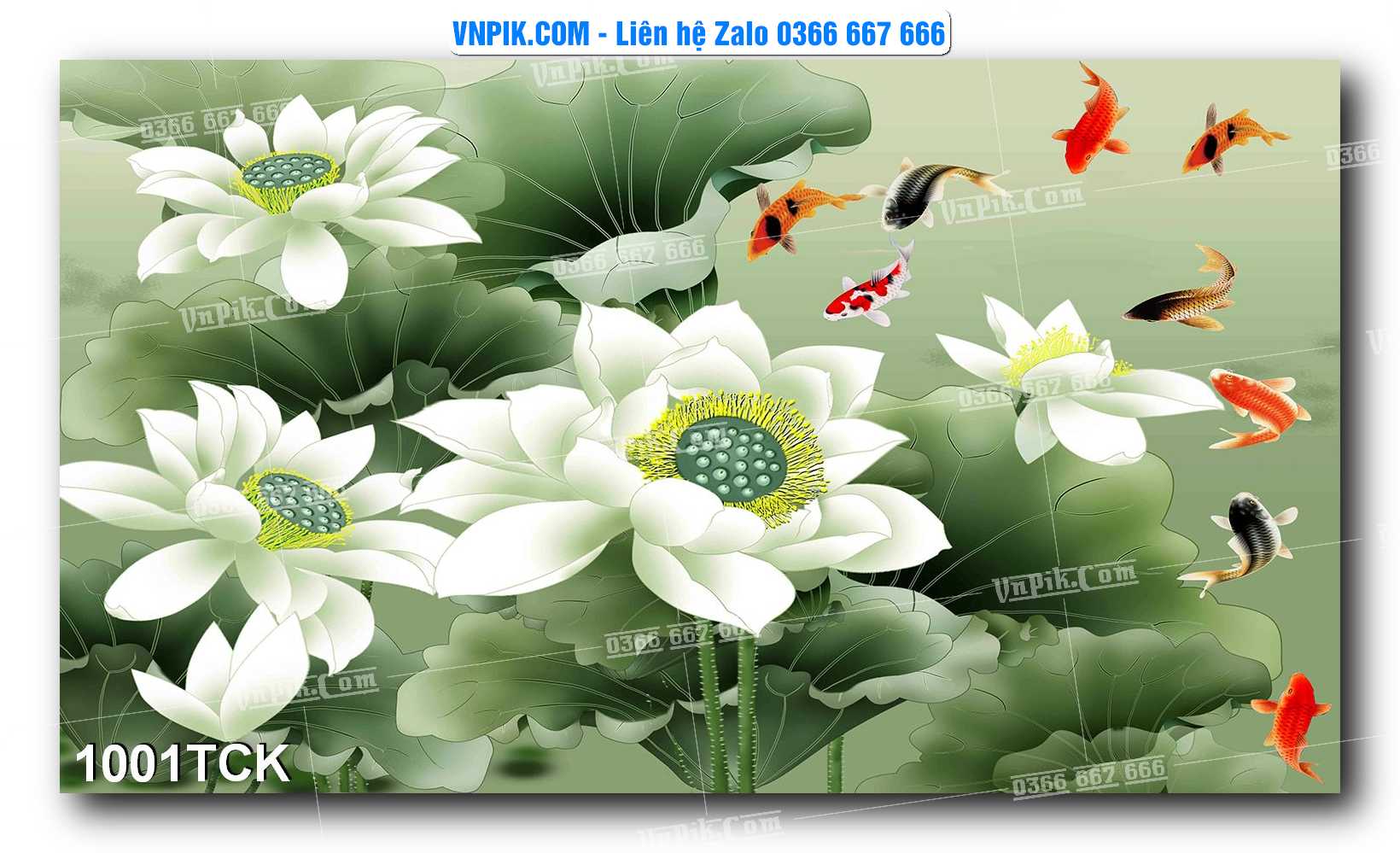Tranh Hoa Sen – Cá Koi – Cá Chép 998TCK