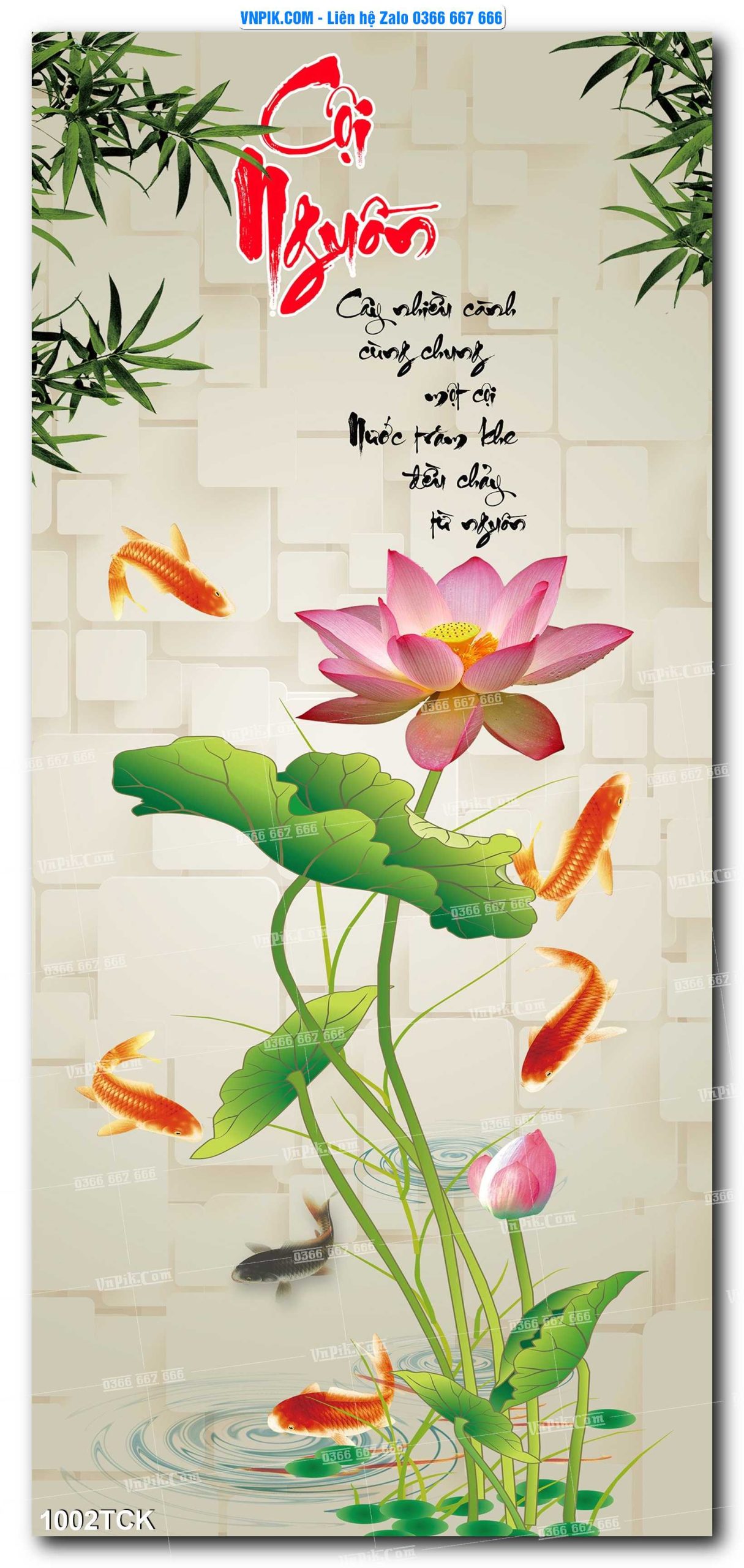 Tranh Hoa Sen – Cá Koi – Cá Chép 999TCK