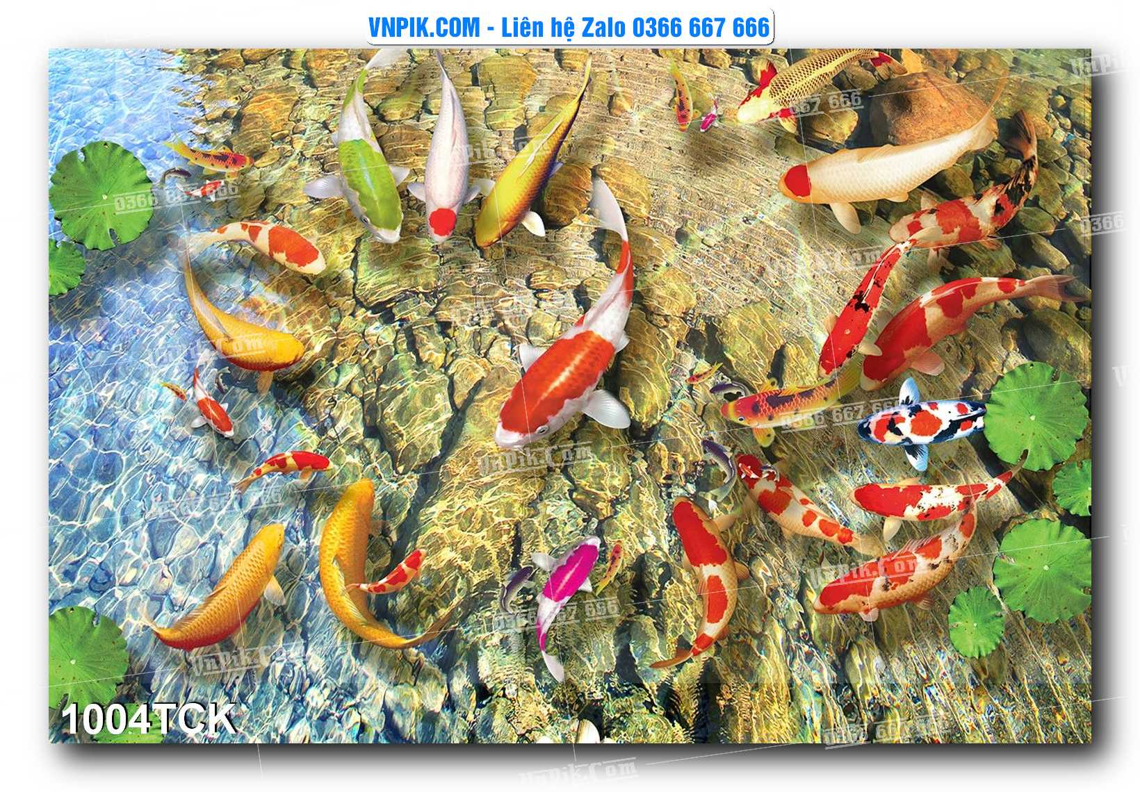 Tranh Hoa Sen – Cá Koi – Cá Chép 1004TCK
