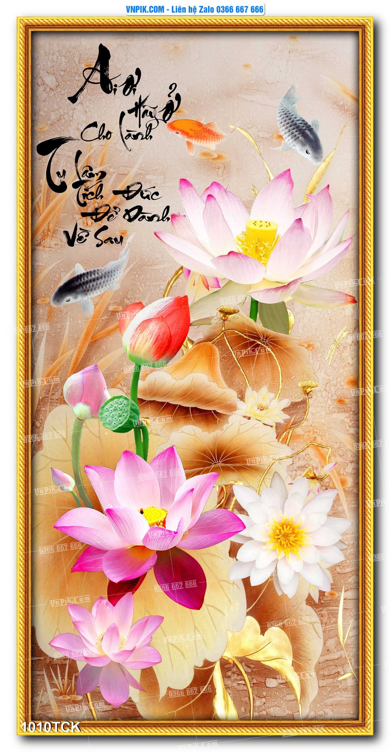 Tranh Hoa Sen – Cá Koi – Cá Chép 1010TCK