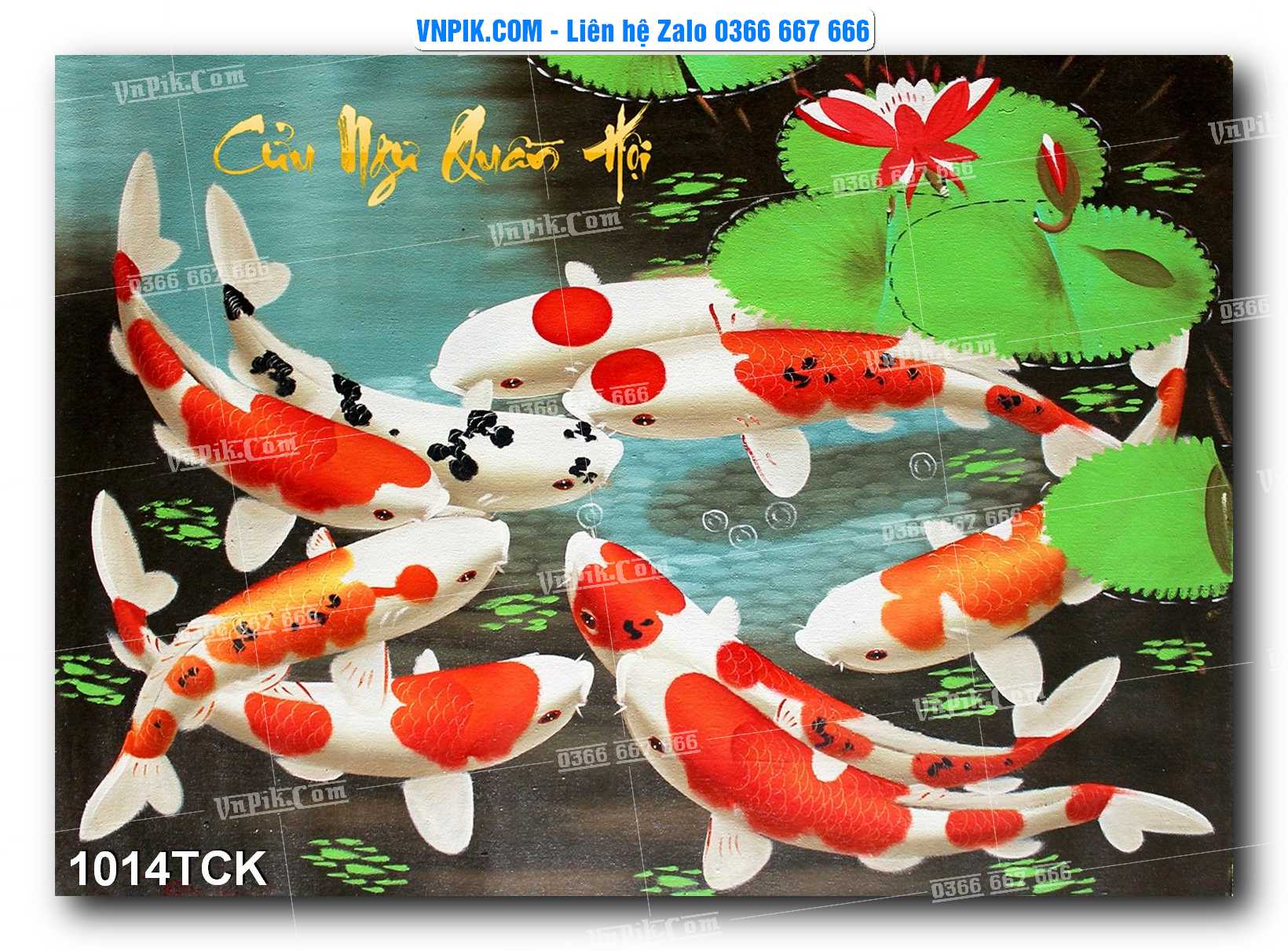 Tranh Hoa Sen – Cá Koi – Cá Chép 1014TCK