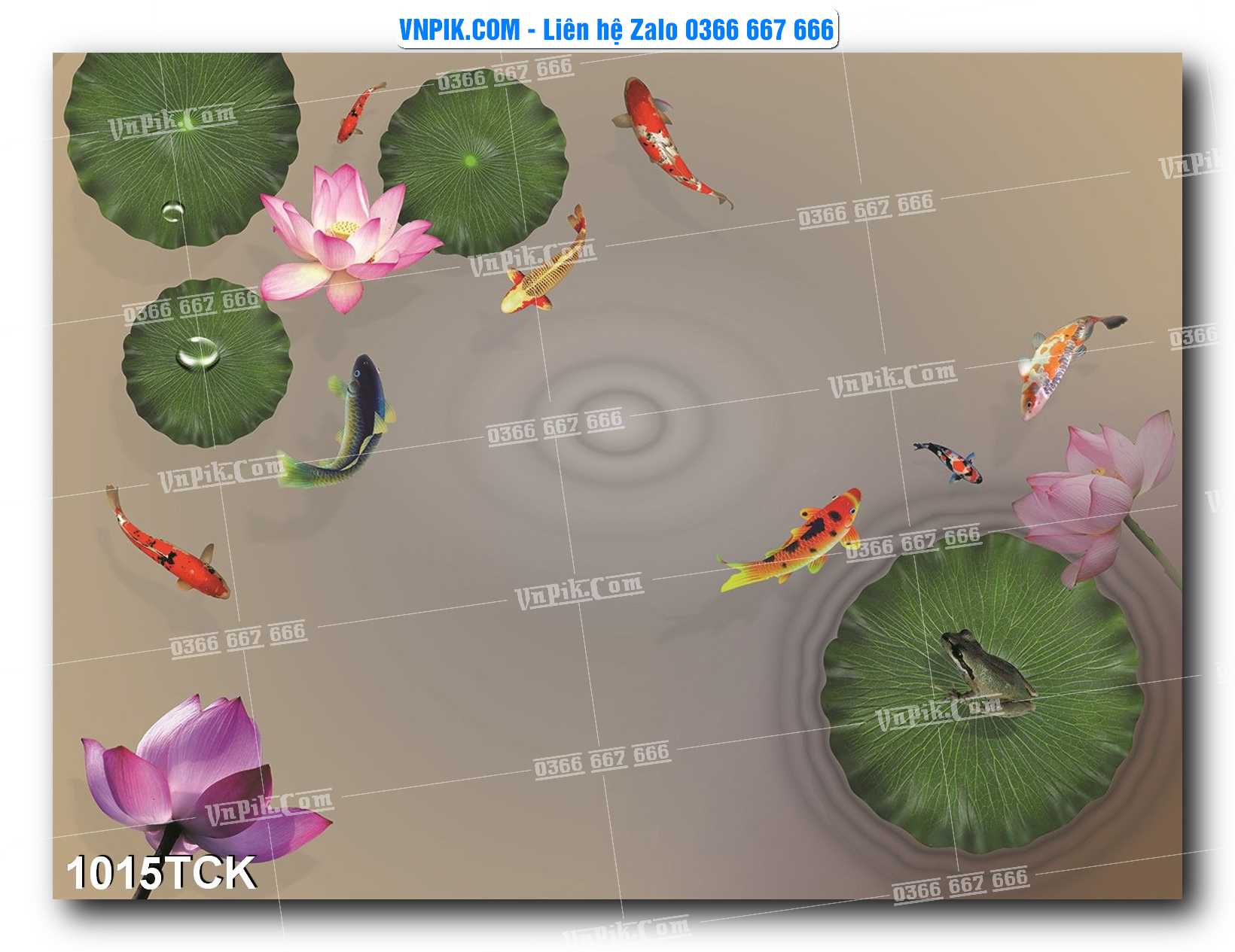 Tranh Hoa Sen – Cá Koi – Cá Chép 1015TCK