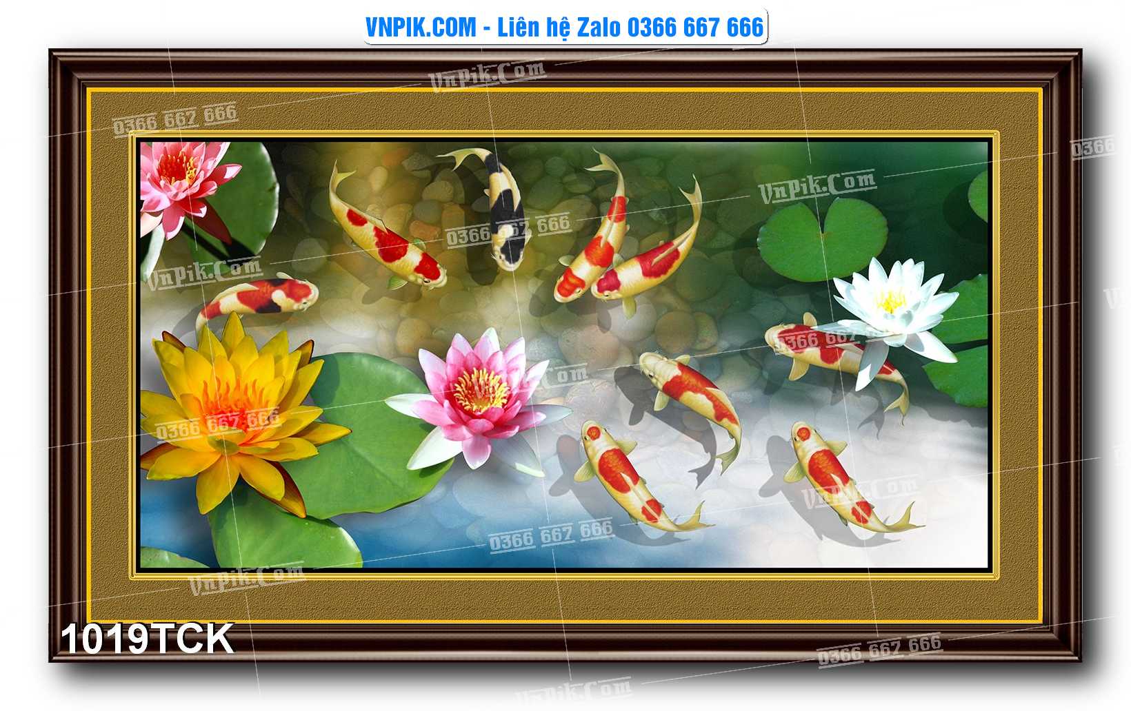 Tranh Hoa Sen – Cá Koi – Cá Chép 1019TCK