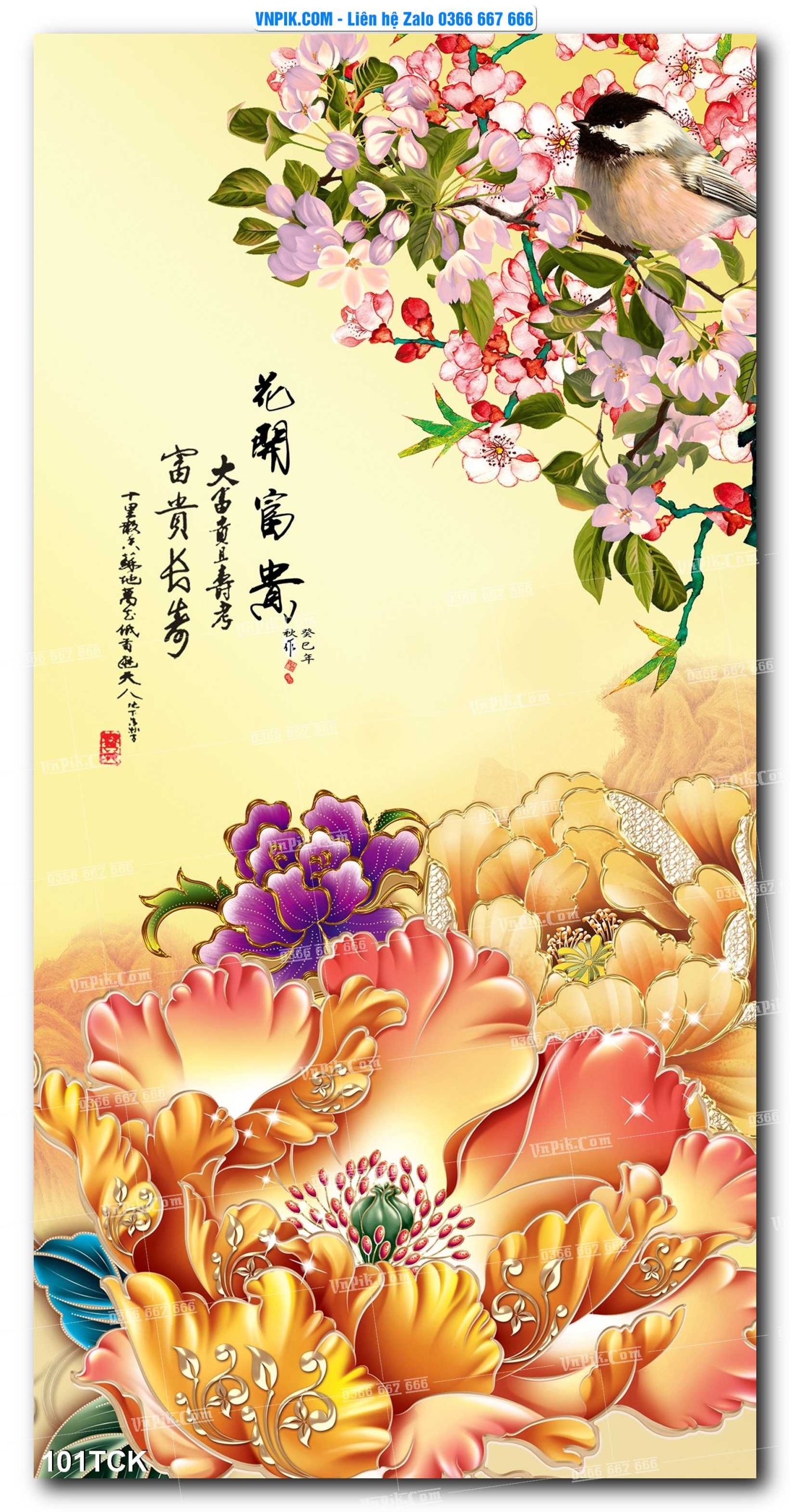 Tranh Hoa Sen – Cá Koi – Cá Chép  101TCK