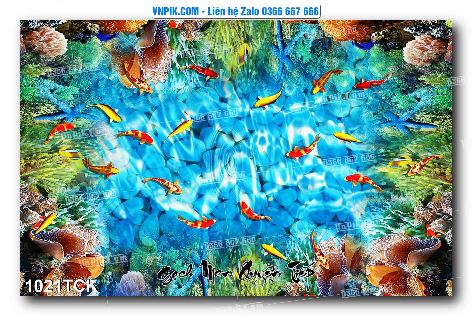Tranh Hoa Sen – Cá Koi – Cá Chép 1021TCK