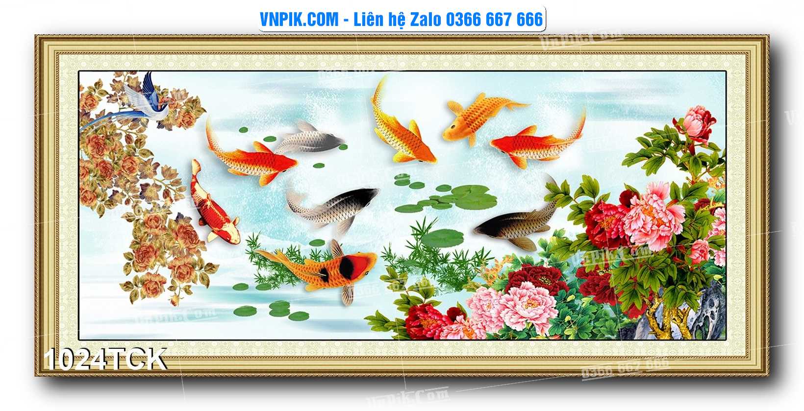 Tranh Hoa Sen – Cá Koi – Cá Chép 1024TCK