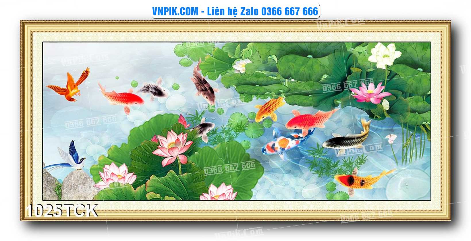 Tranh Hoa Sen – Cá Koi – Cá Chép 1025TCK