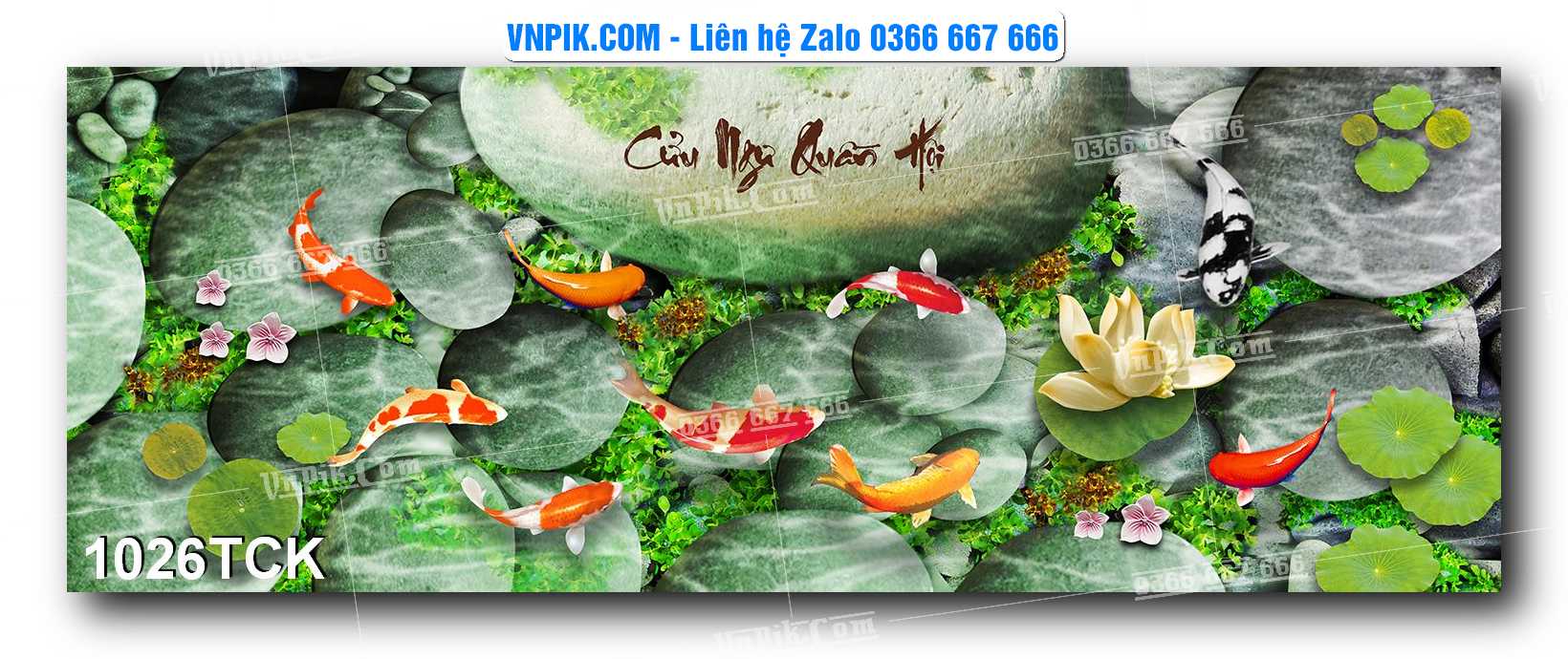 Tranh Hoa Sen – Cá Koi – Cá Chép 1026TCK
