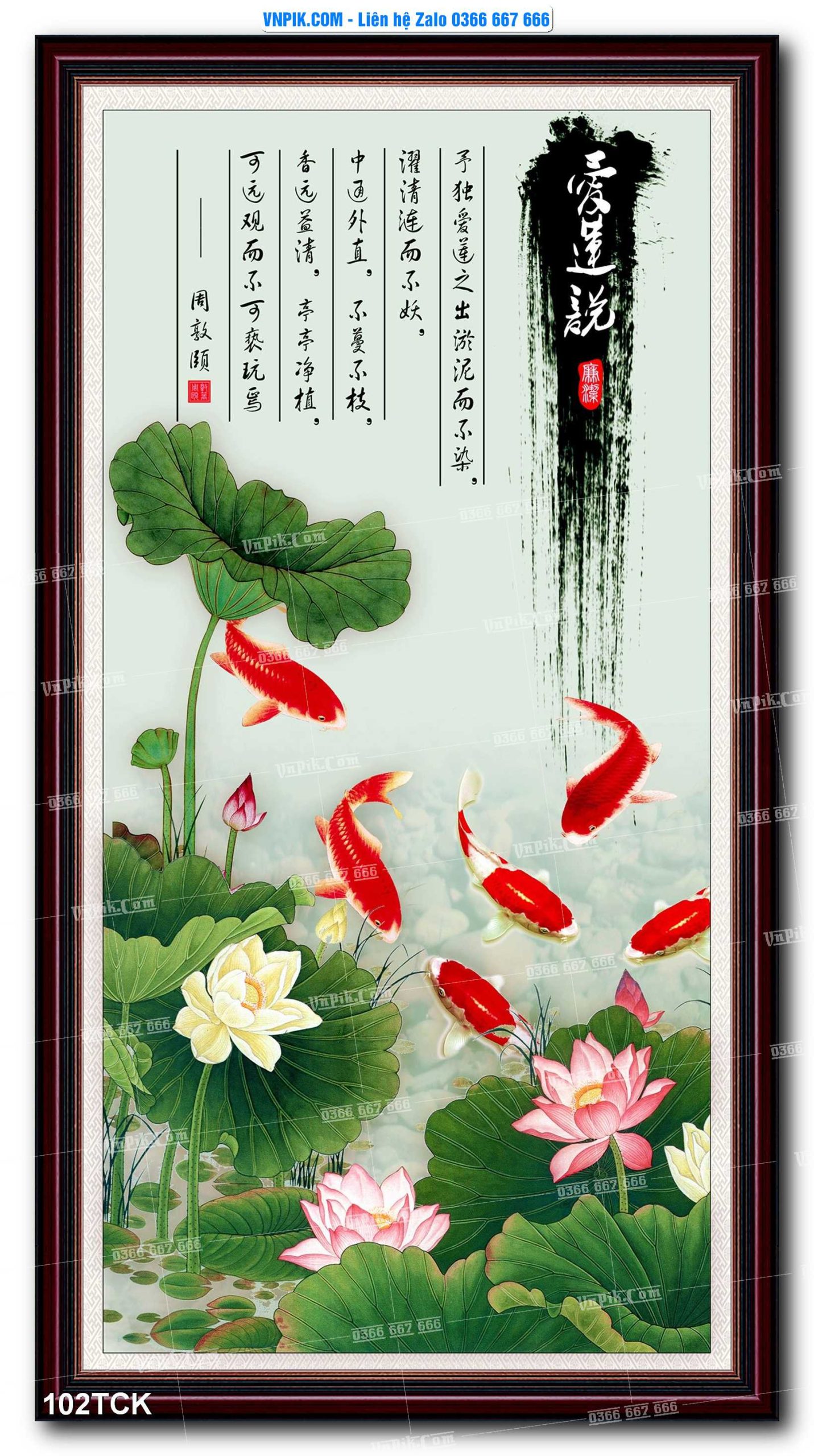 Tranh Hoa Sen – Cá Koi – Cá Chép  102TCK