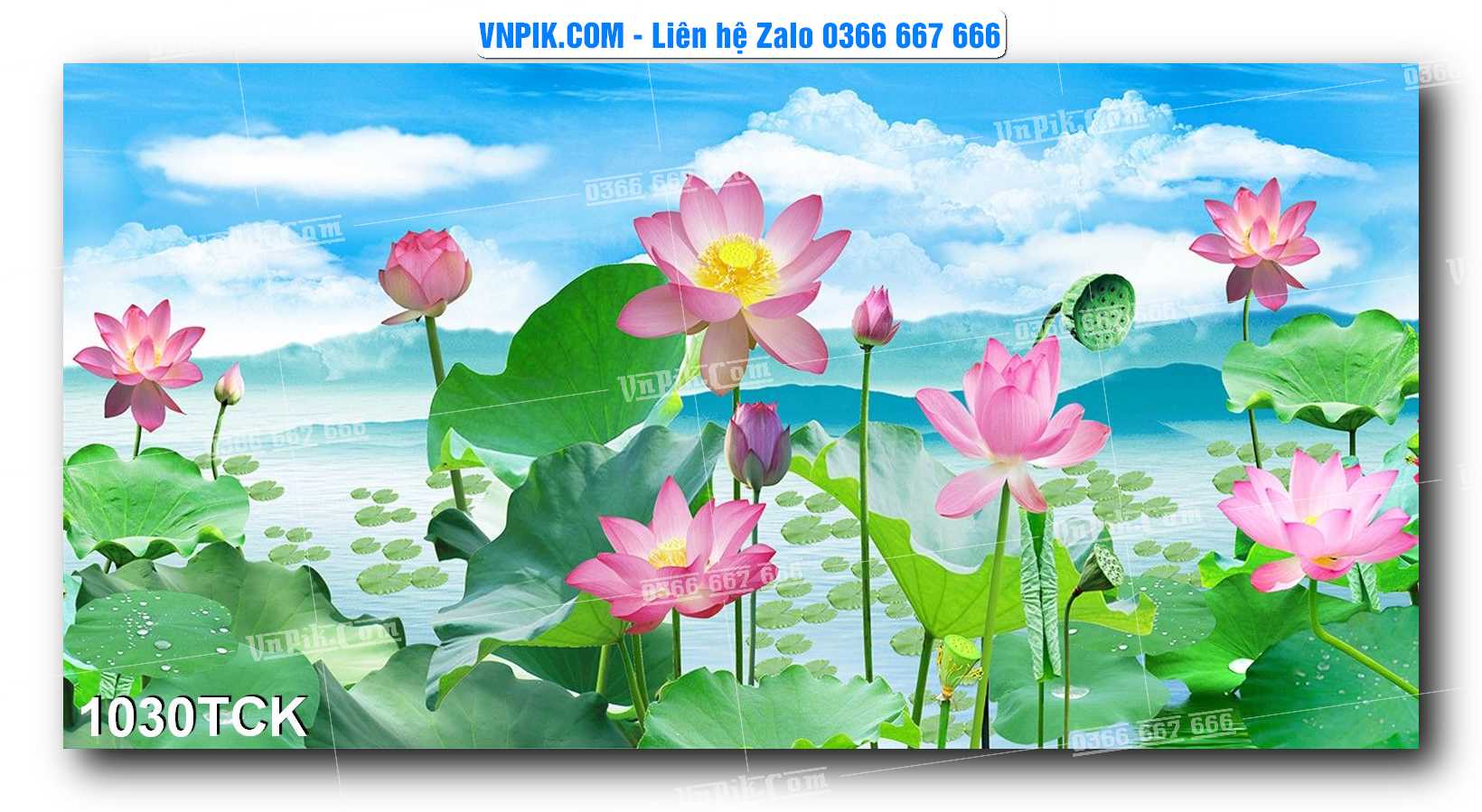 Tranh Hoa Sen – Cá Koi – Cá Chép 1027TCK