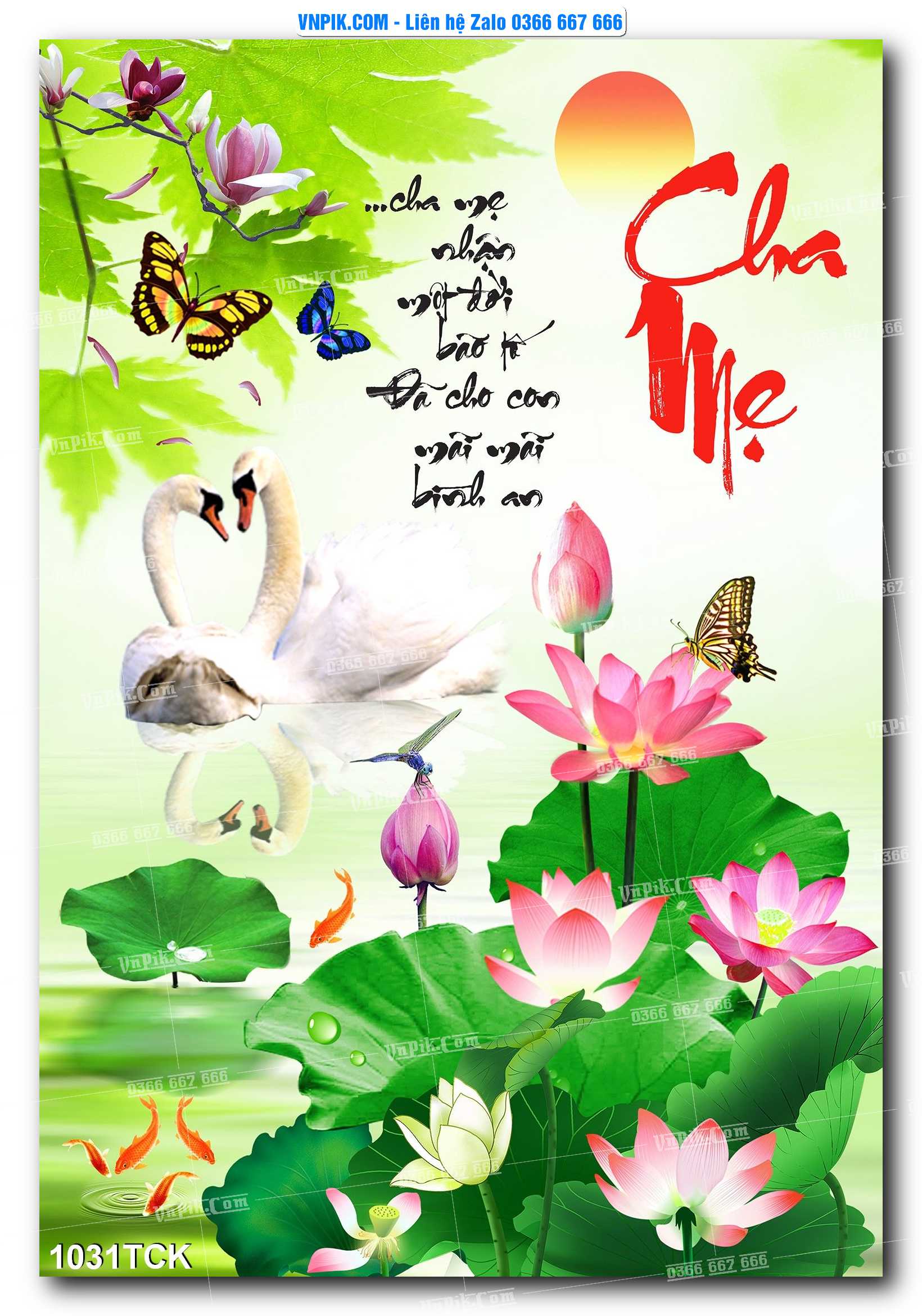 Tranh Hoa Sen – Cá Koi – Cá Chép 1031TCK