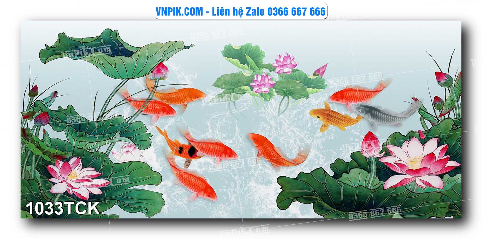 Tranh Hoa Sen – Cá Koi – Cá Chép 1033TCK