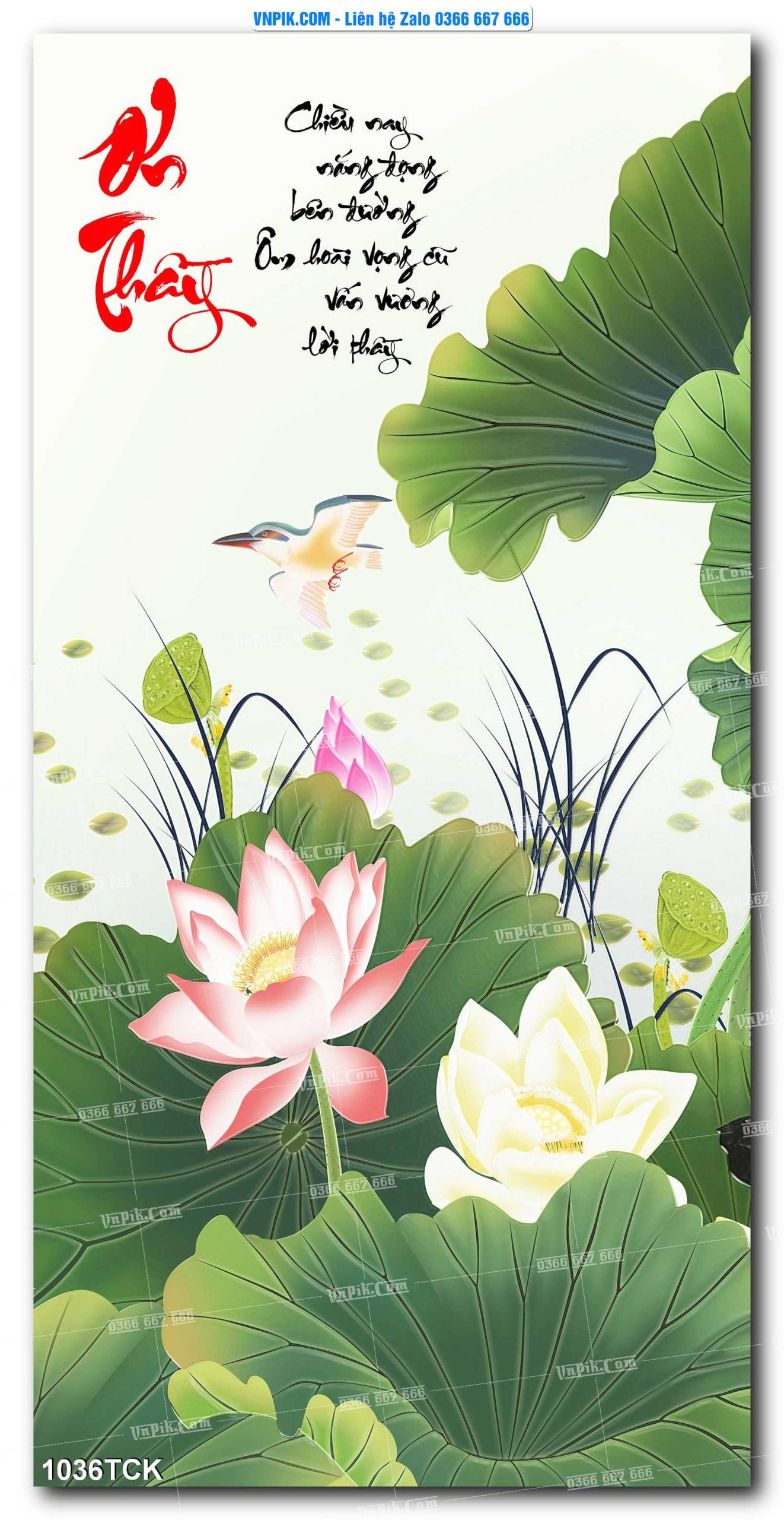 Tranh Hoa Sen – Cá Koi – Cá Chép 1036TCK