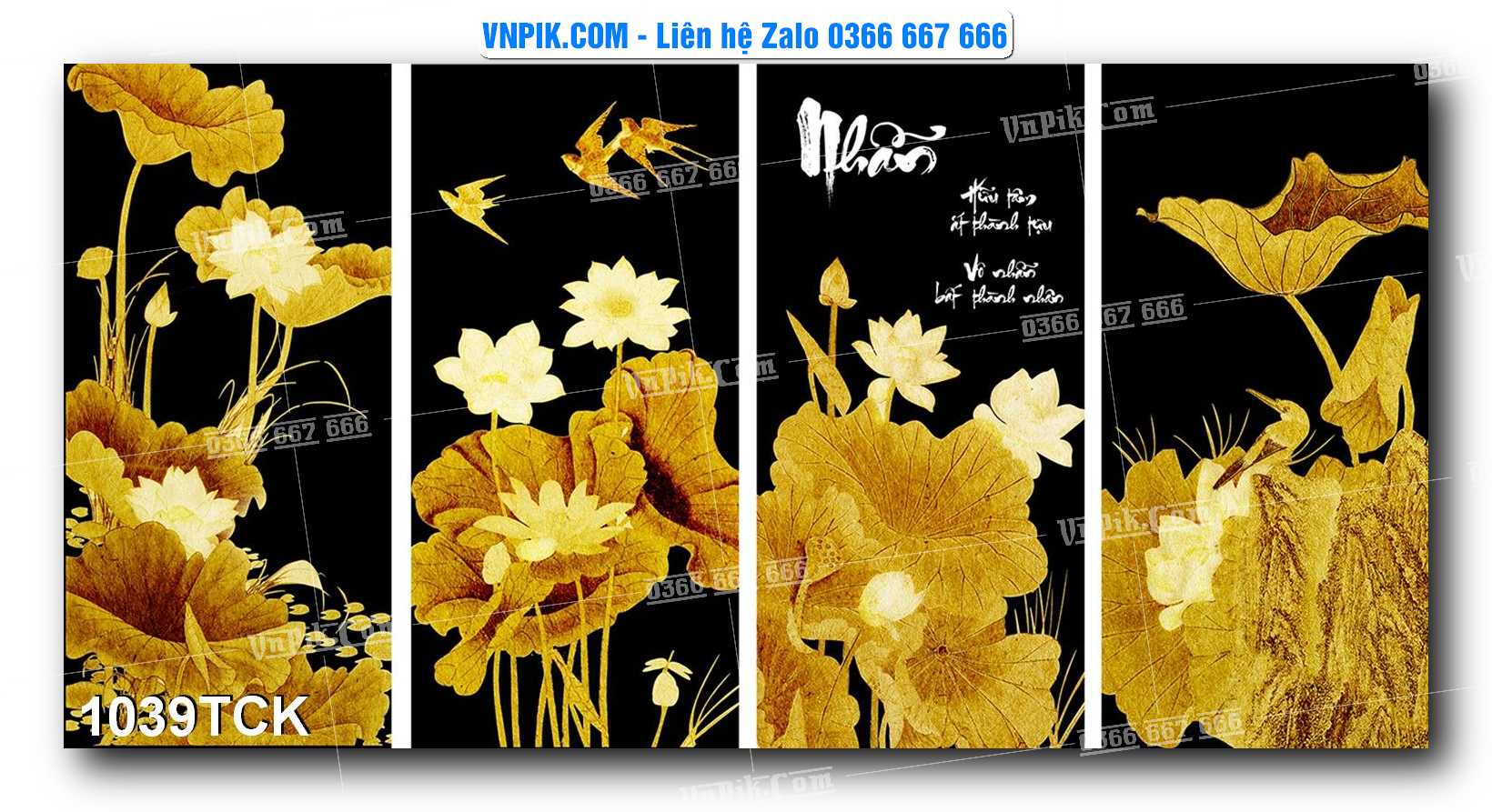 Tranh Hoa Sen – Cá Koi – Cá Chép 1039TCK