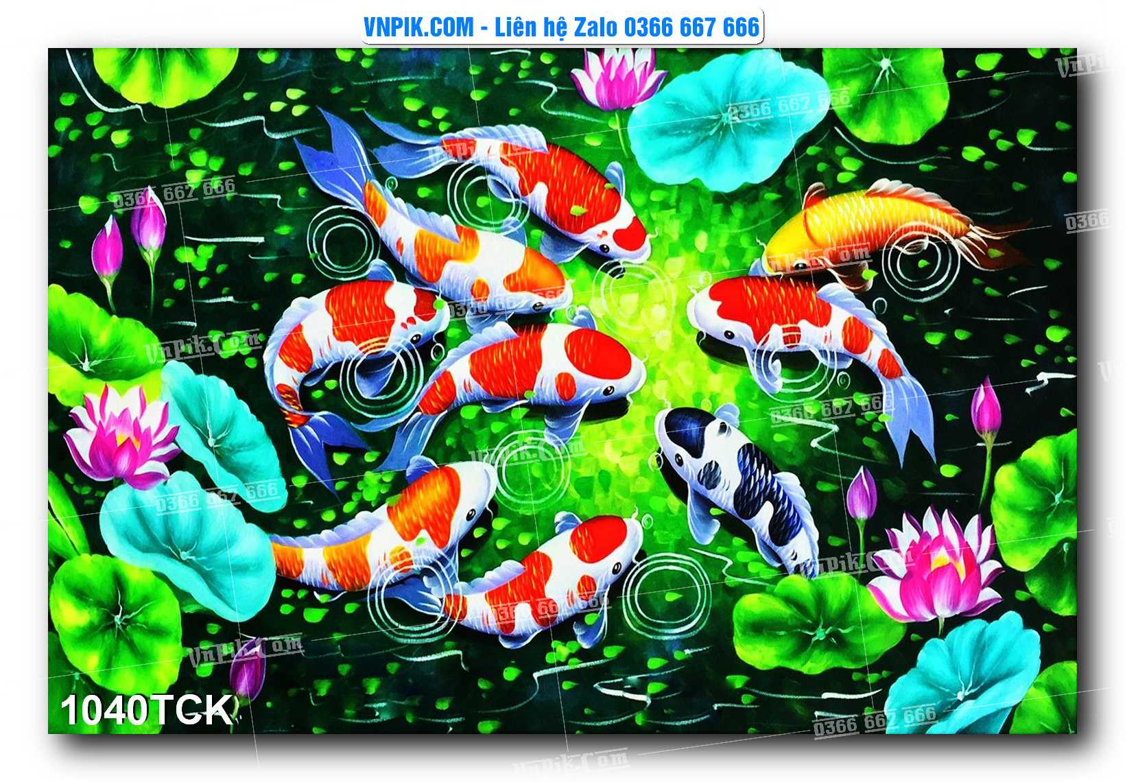 Tranh Hoa Sen – Cá Koi – Cá Chép 1037TCK