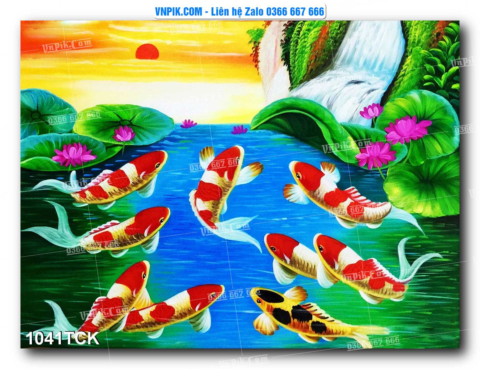 Tranh Hoa Sen – Cá Koi – Cá Chép 1041TCK