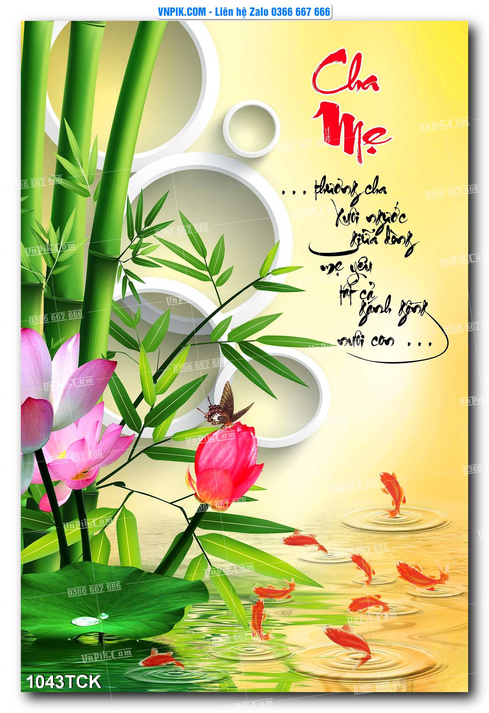 Tranh Hoa Sen – Cá Koi – Cá Chép 1043TCK