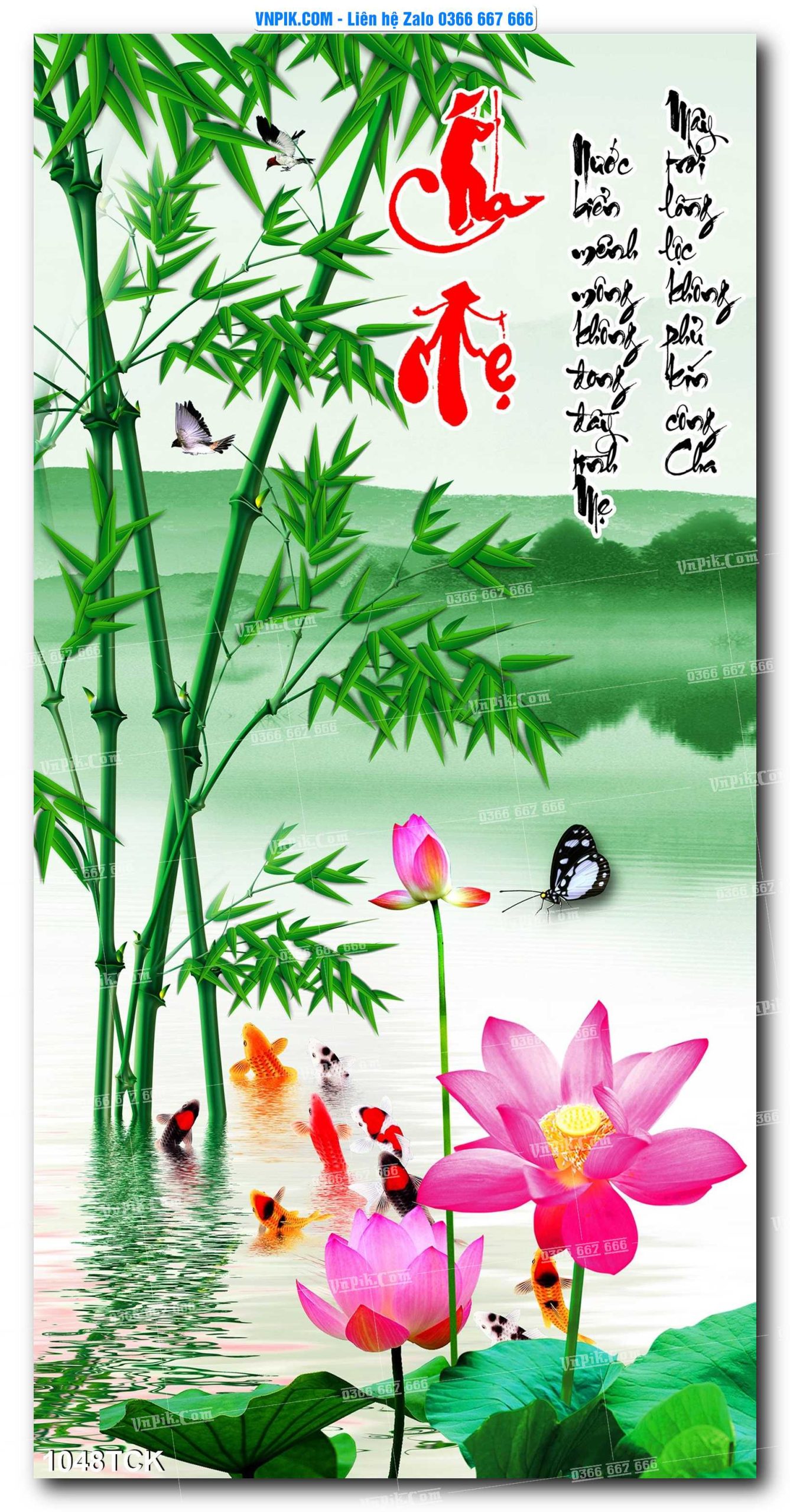 Tranh Hoa Sen – Cá Koi – Cá Chép 1048TCK