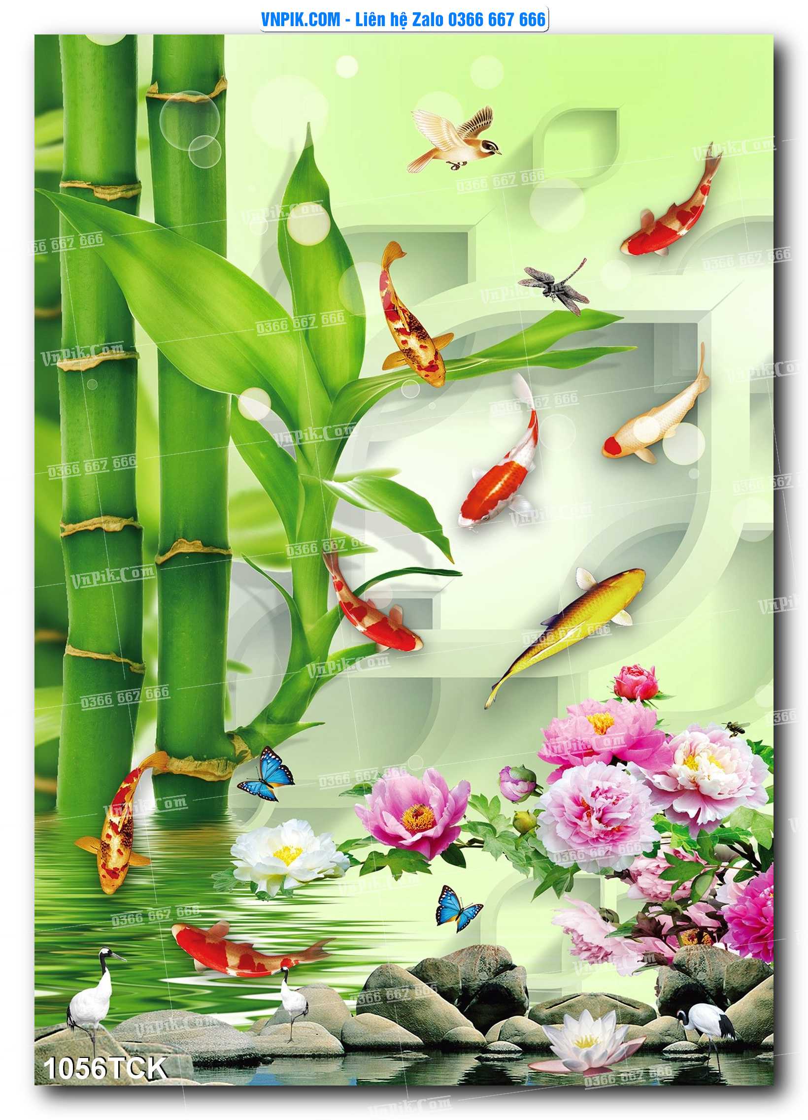 Tranh Hoa Sen – Cá Koi – Cá Chép 1056TCK