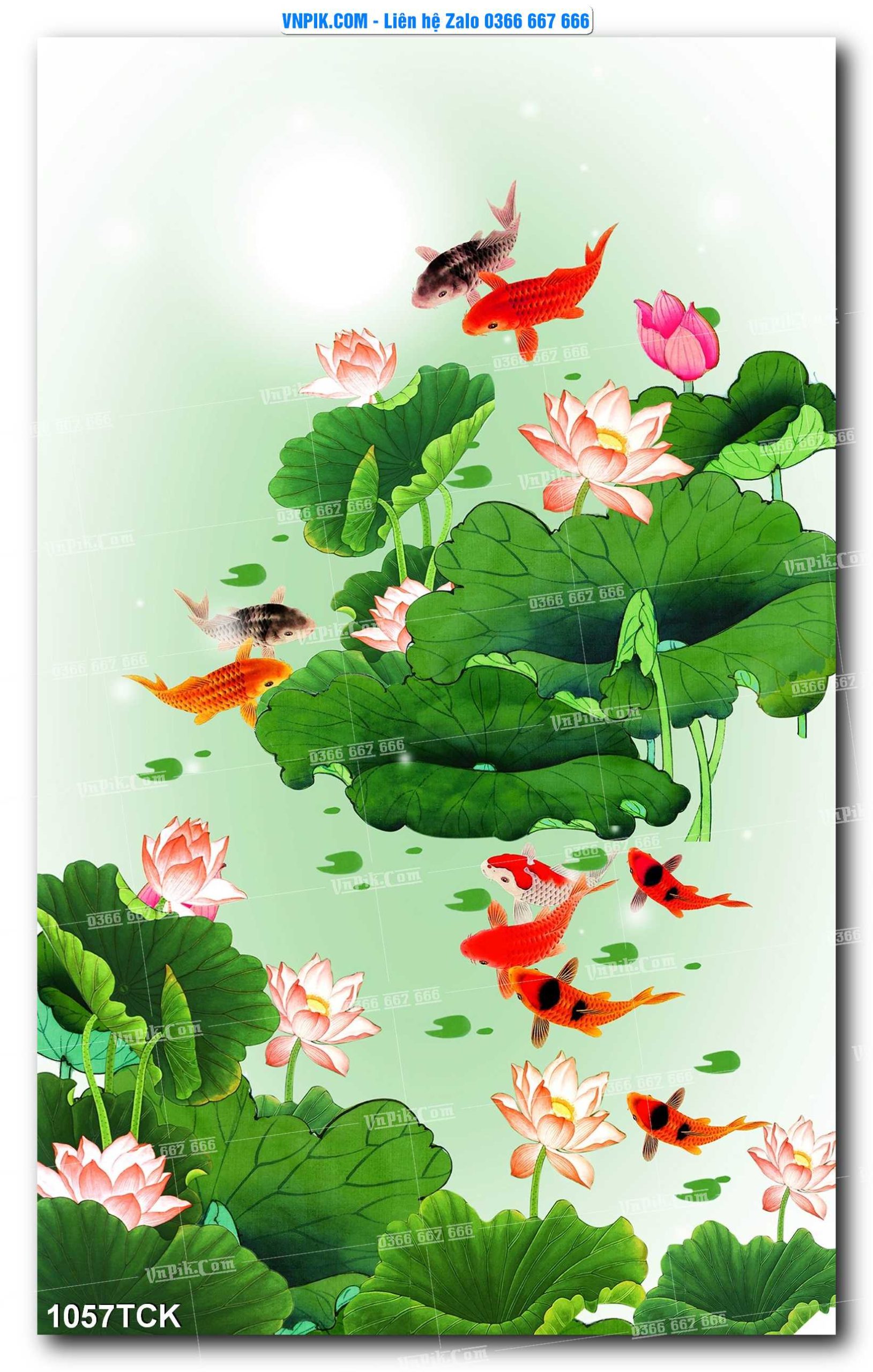 Tranh Hoa Sen – Cá Koi – Cá Chép 1057TCK