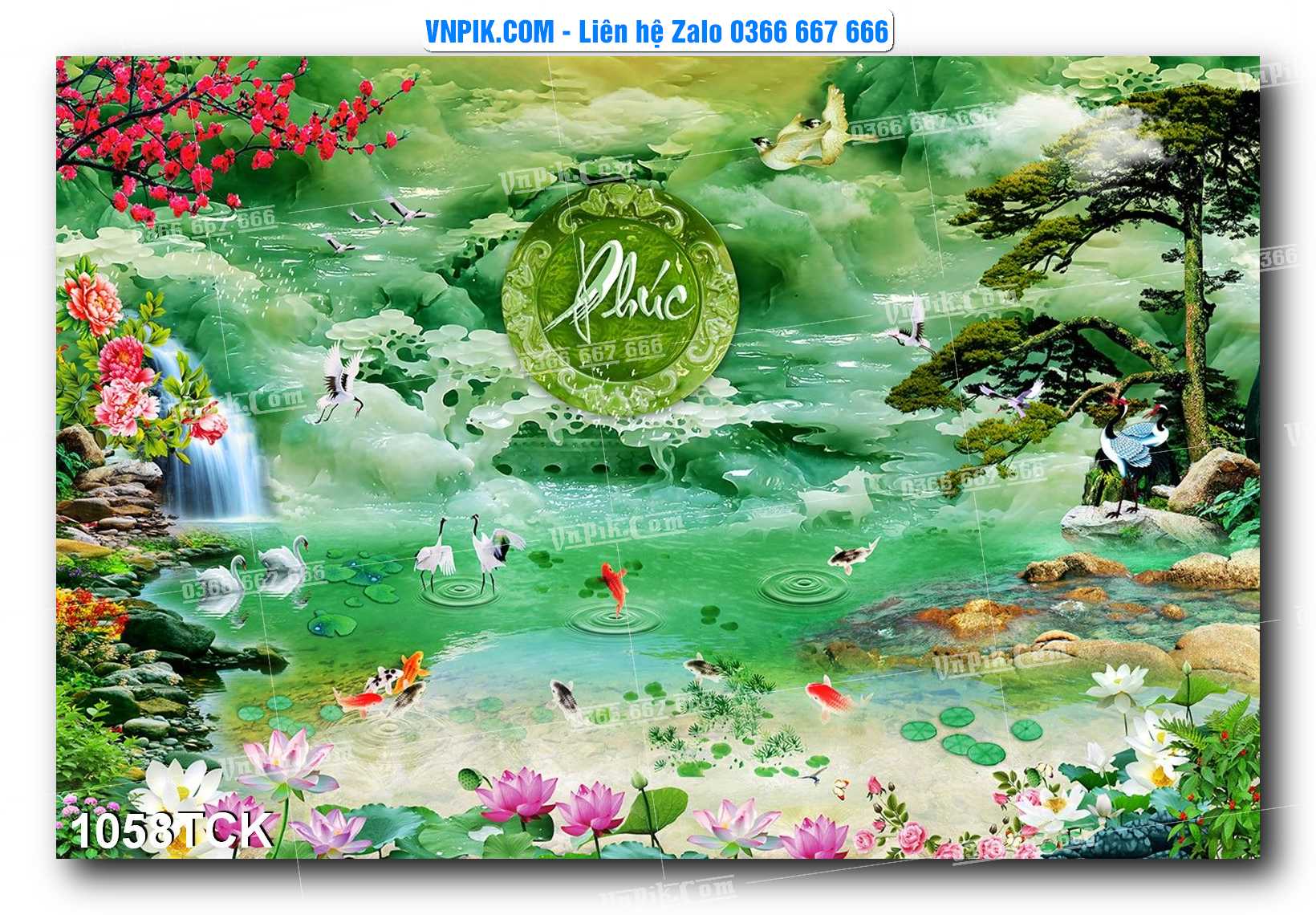 Tranh Hoa Sen – Cá Koi – Cá Chép 1058TCK