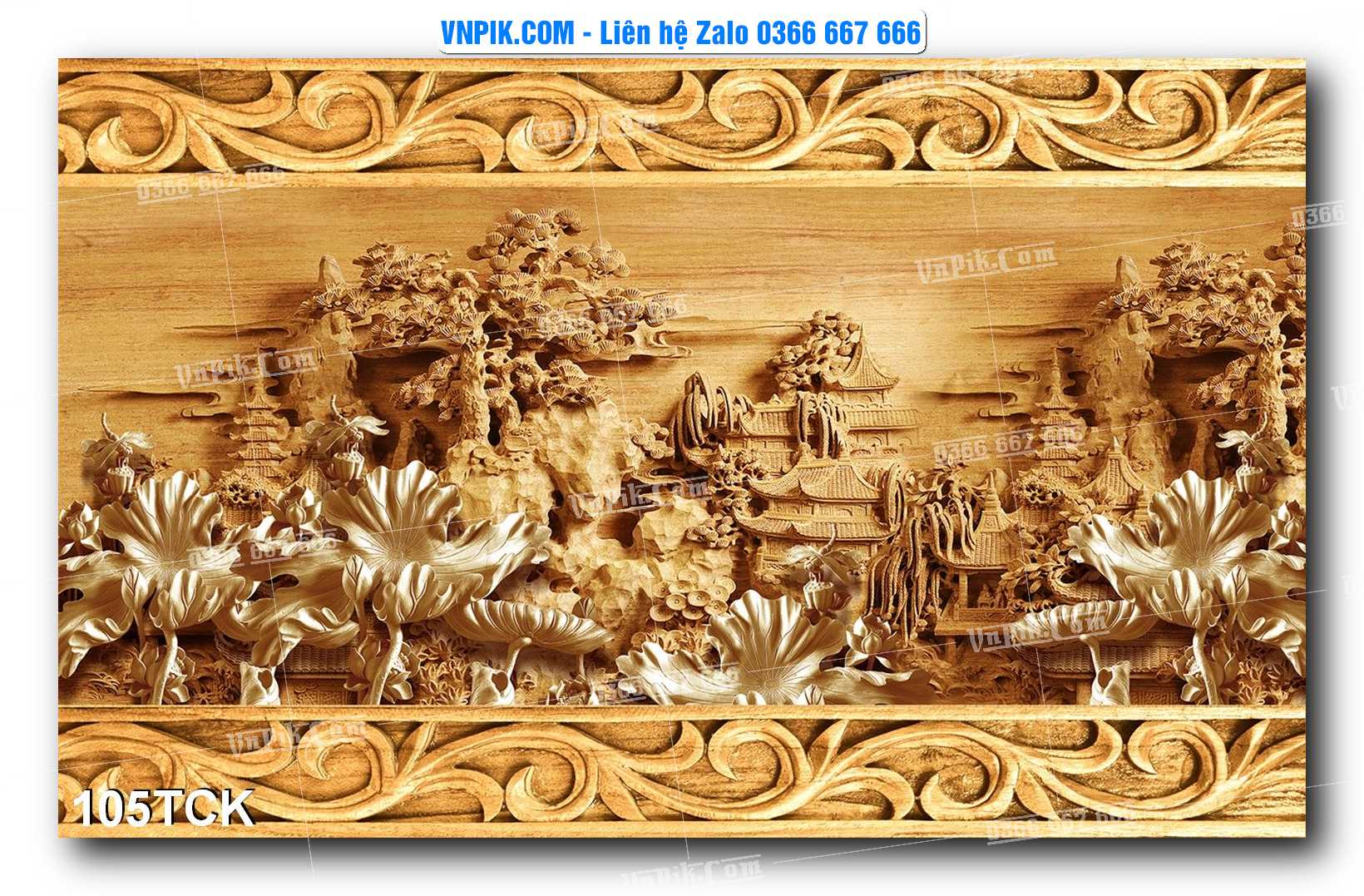 Tranh Hoa Sen – Cá Koi – Cá Chép  105TCK