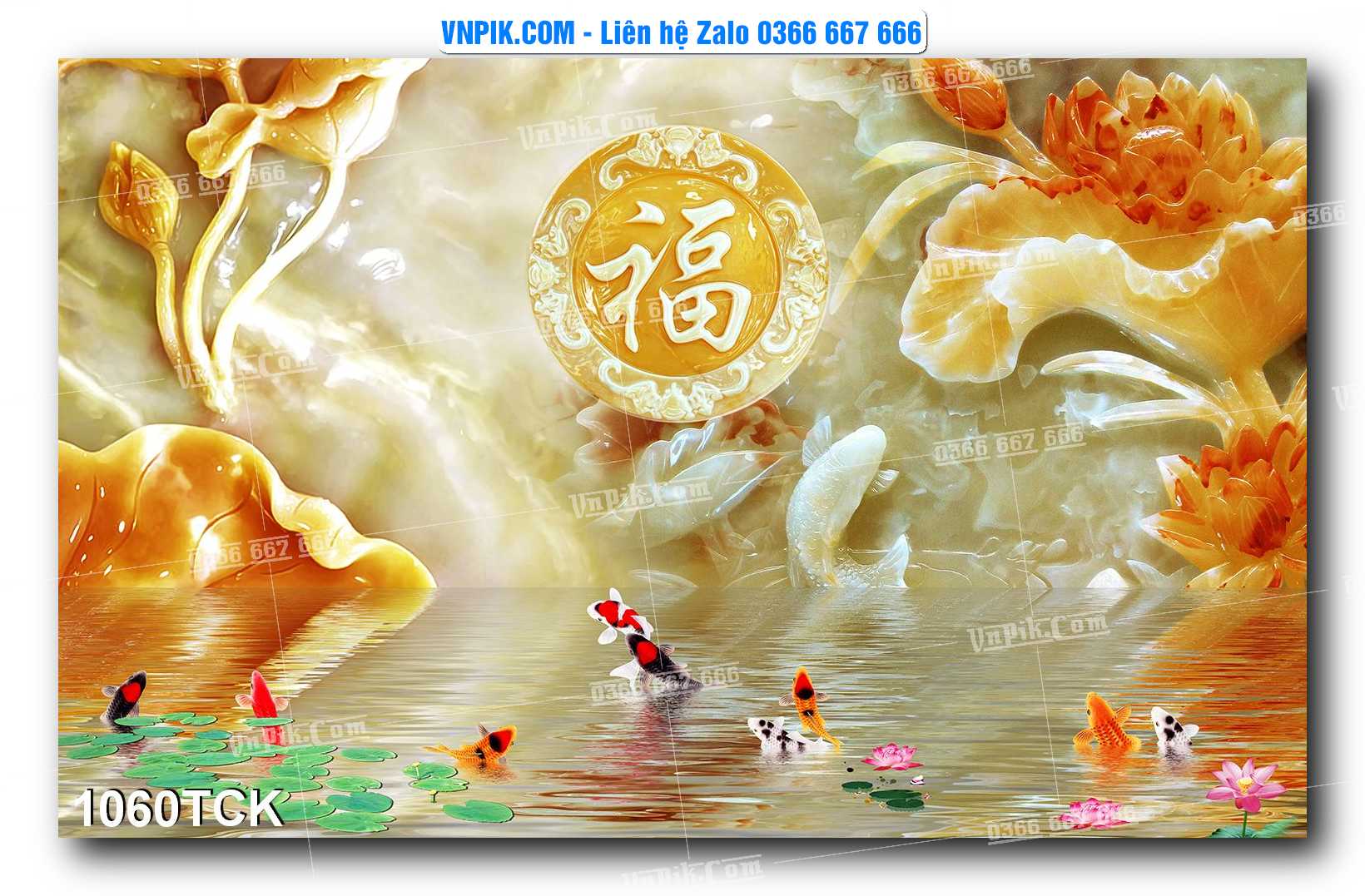 Tranh Hoa Sen – Cá Koi – Cá Chép 1060TCK