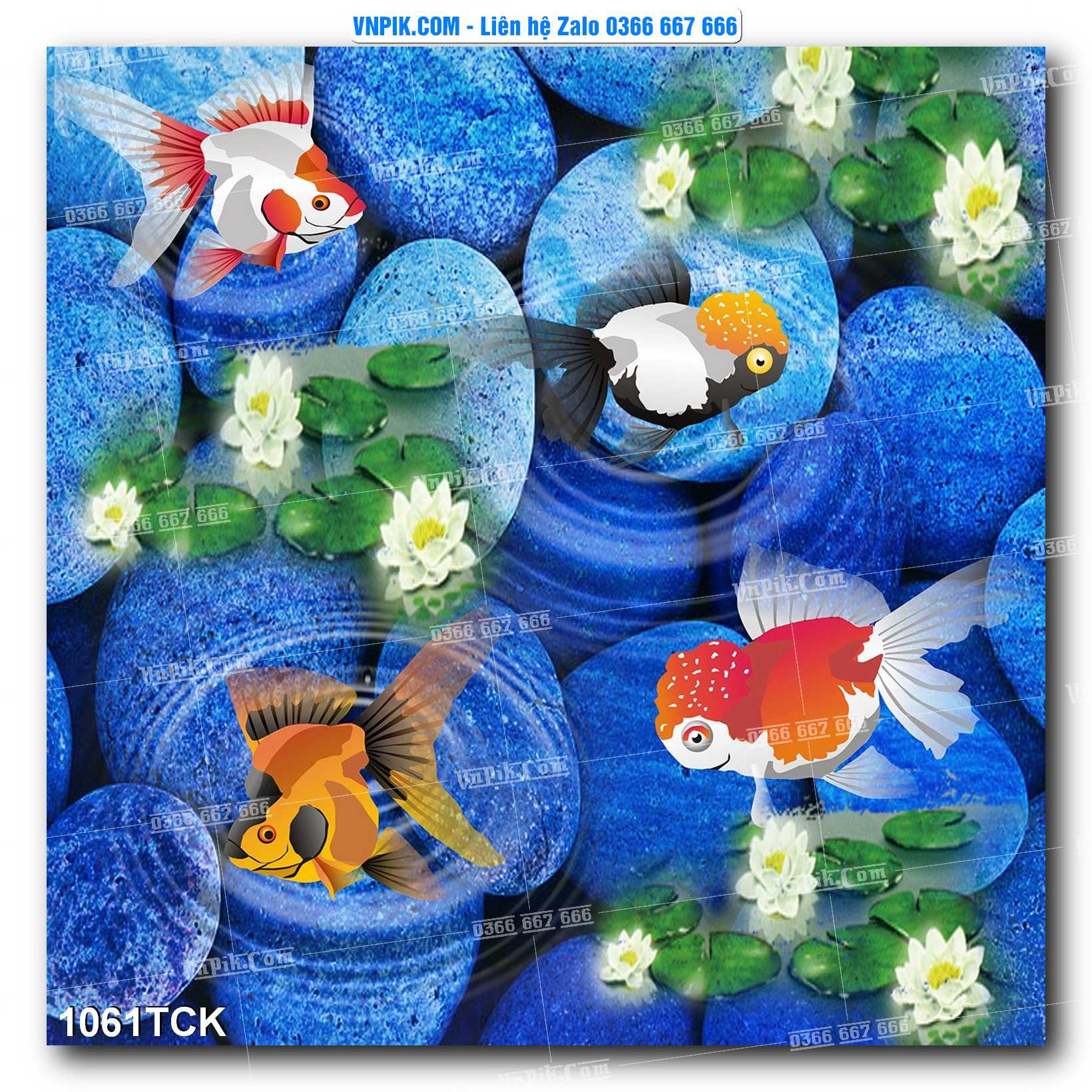 Tranh Hoa Sen – Cá Koi – Cá Chép 1061TCK
