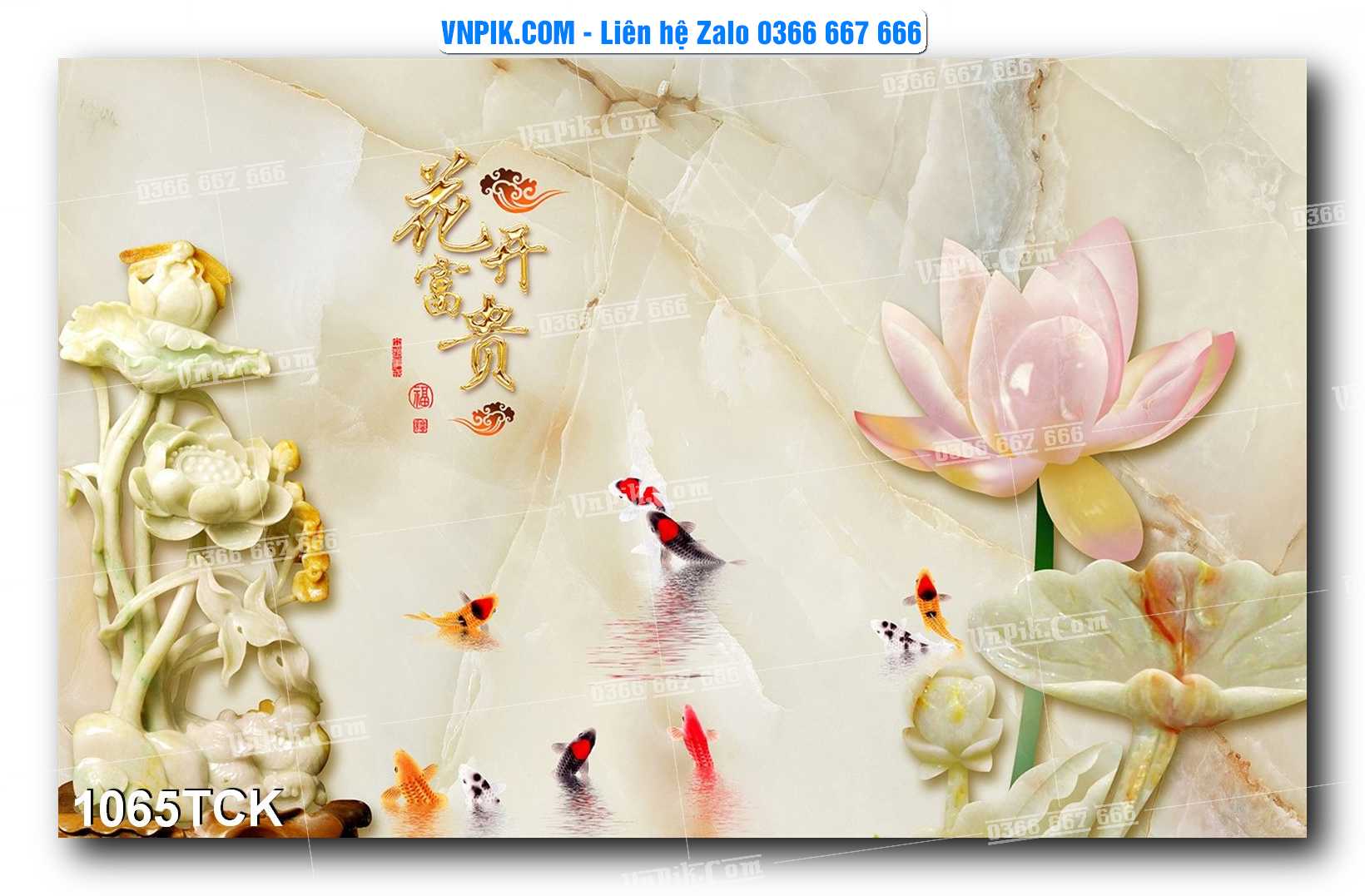 Tranh Hoa Sen – Cá Koi – Cá Chép 1065TCK