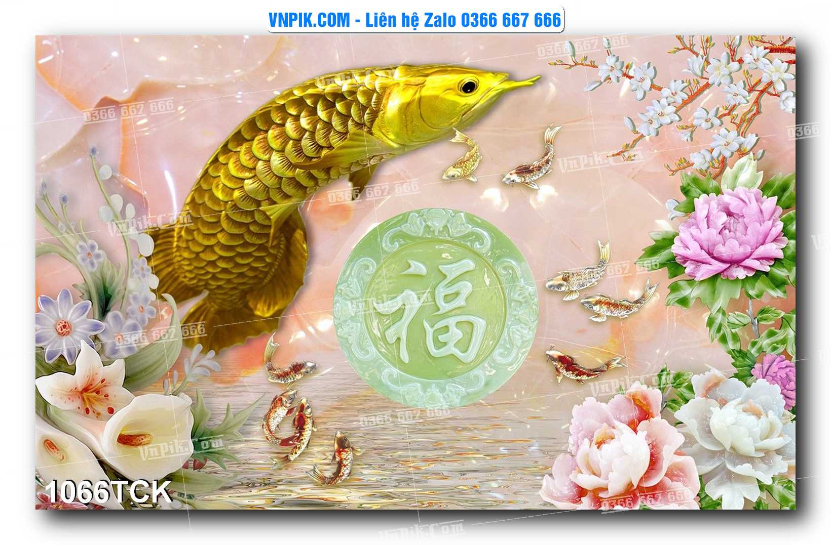 Tranh Hoa Sen – Cá Koi – Cá Chép 1063TCK