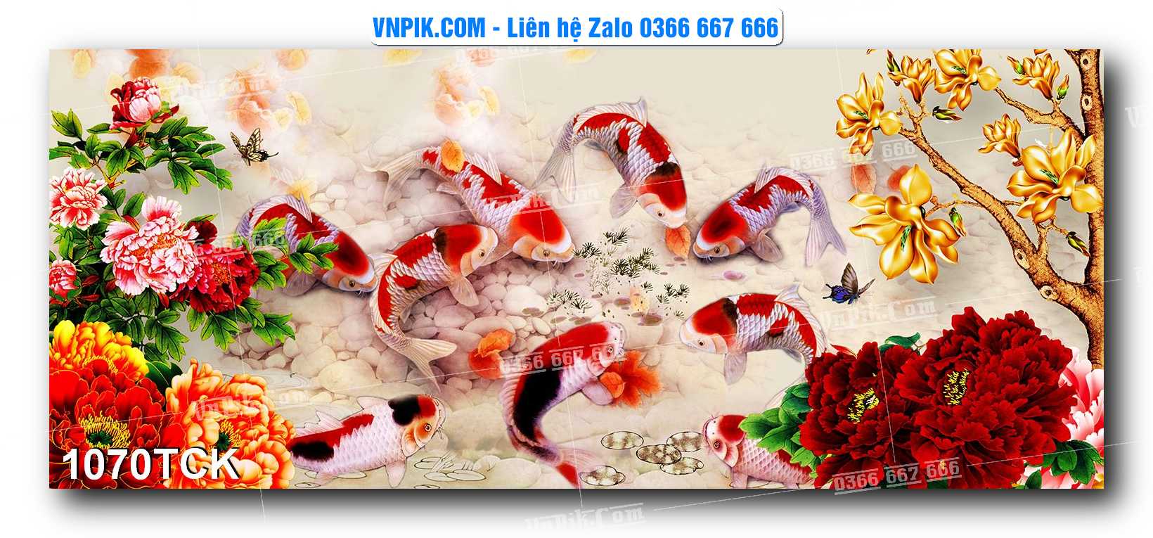 Tranh Hoa Sen – Cá Koi – Cá Chép 1070TCK