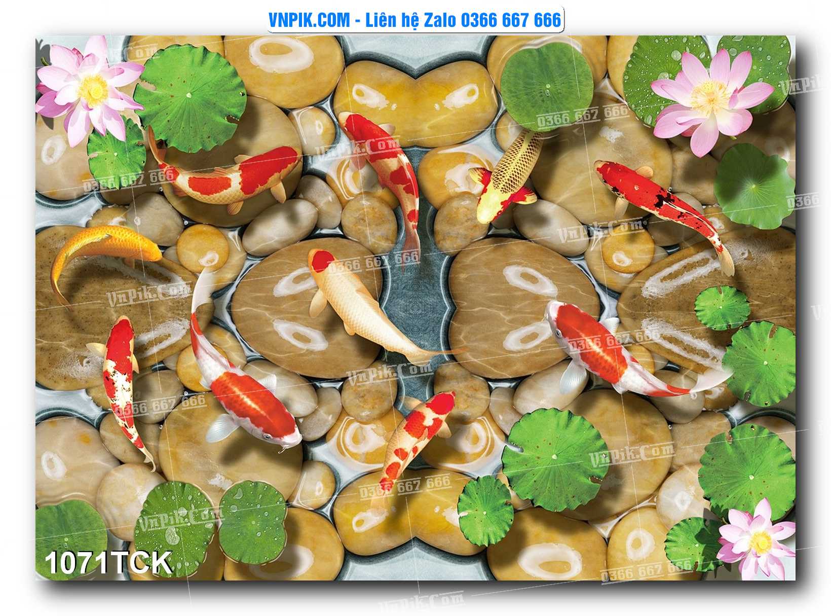 Tranh Hoa Sen – Cá Koi – Cá Chép 1068TCK