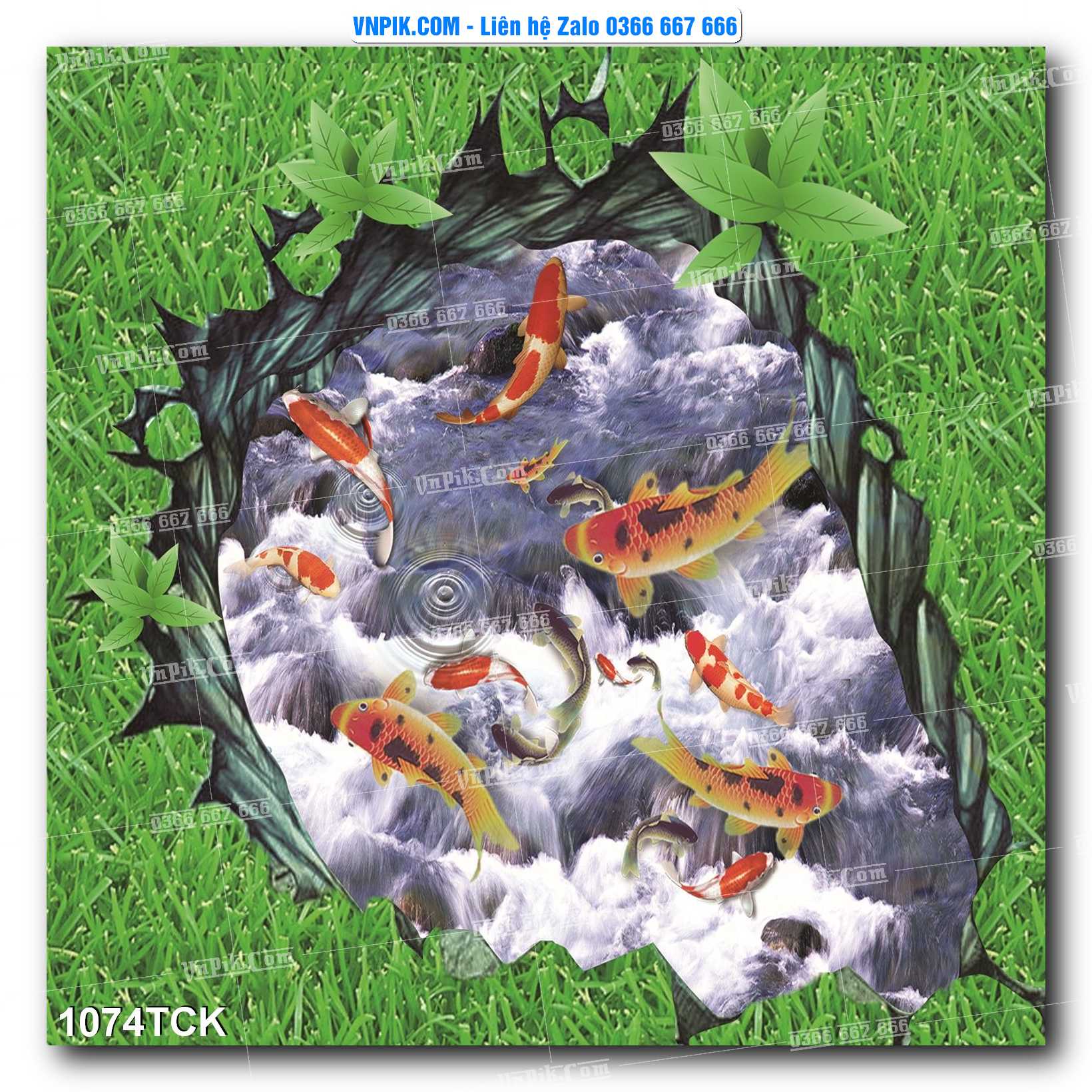 Tranh Hoa Sen – Cá Koi – Cá Chép 1074TCK