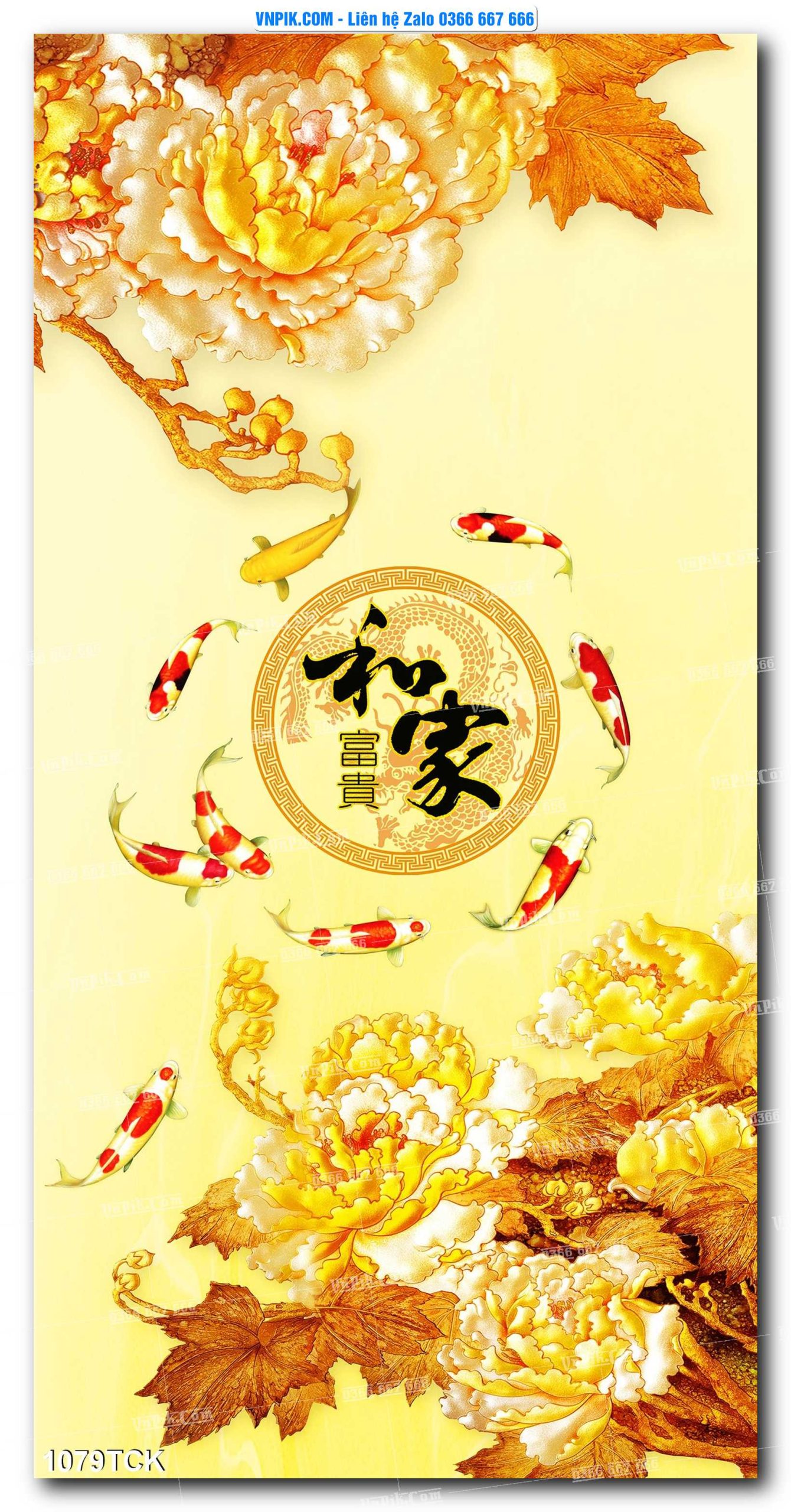 Tranh Hoa Sen – Cá Koi – Cá Chép 1079TCK