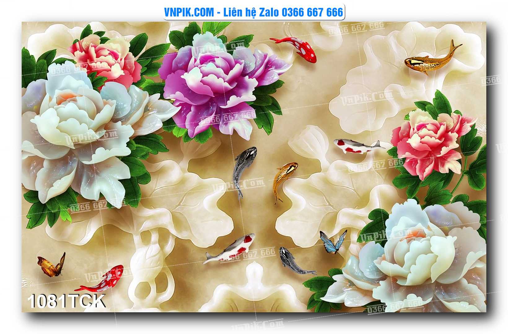 Tranh Hoa Sen – Cá Koi – Cá Chép 1081TCK