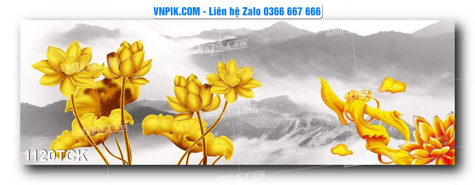 Tranh Hoa Sen – Cá Koi – Cá Chép 1117TCK
