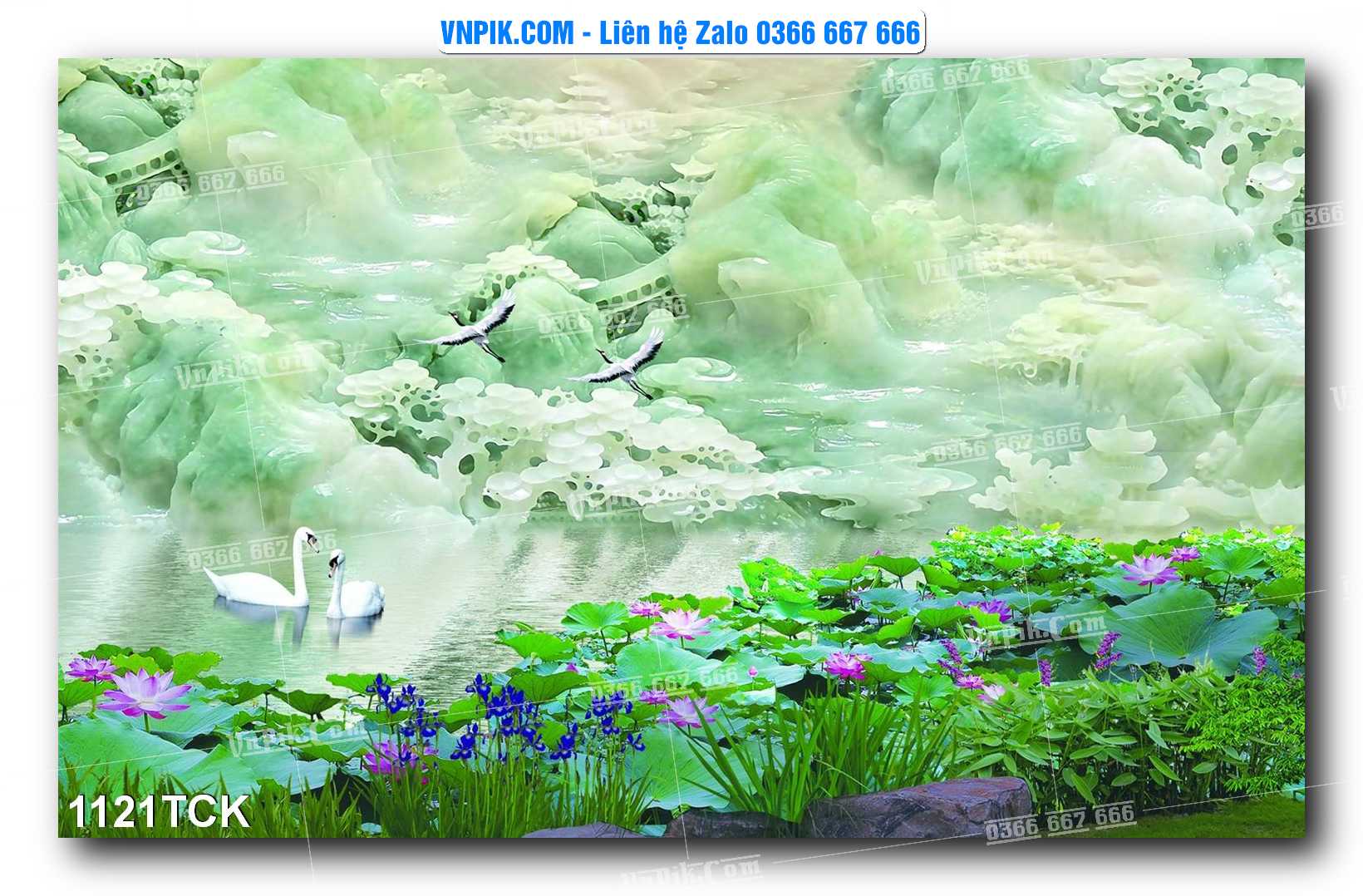 Tranh Hoa Sen – Cá Koi – Cá Chép 1121TCK