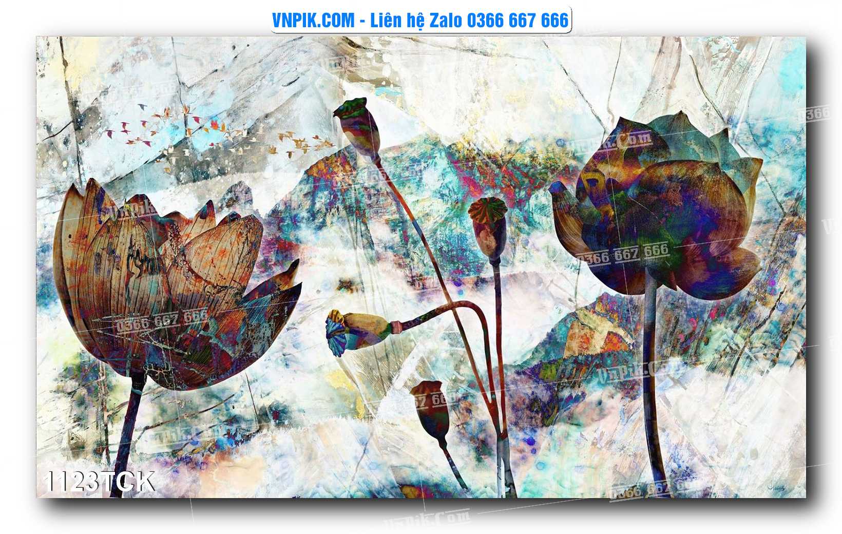Tranh Hoa Sen – Cá Koi – Cá Chép 1120TCK