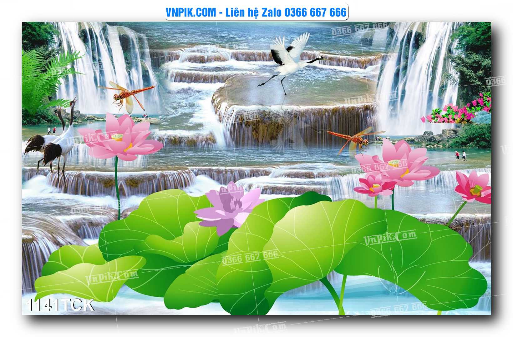 Tranh Hoa Sen – Cá Koi – Cá Chép 1141TCK