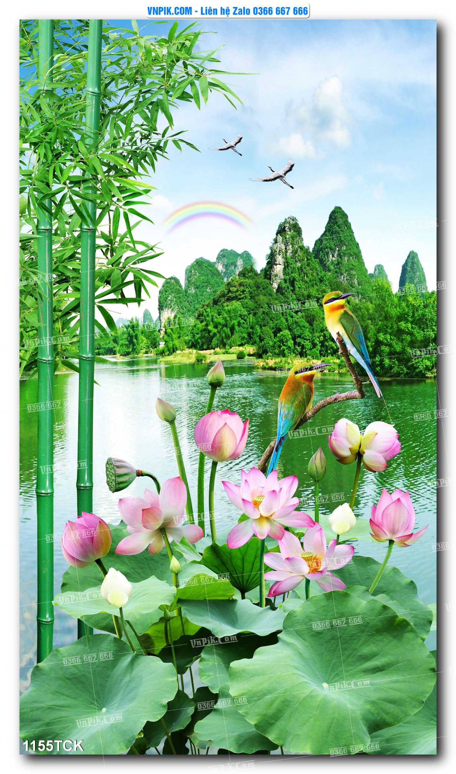 Tranh Hoa Sen – Cá Koi – Cá Chép 1155TCK