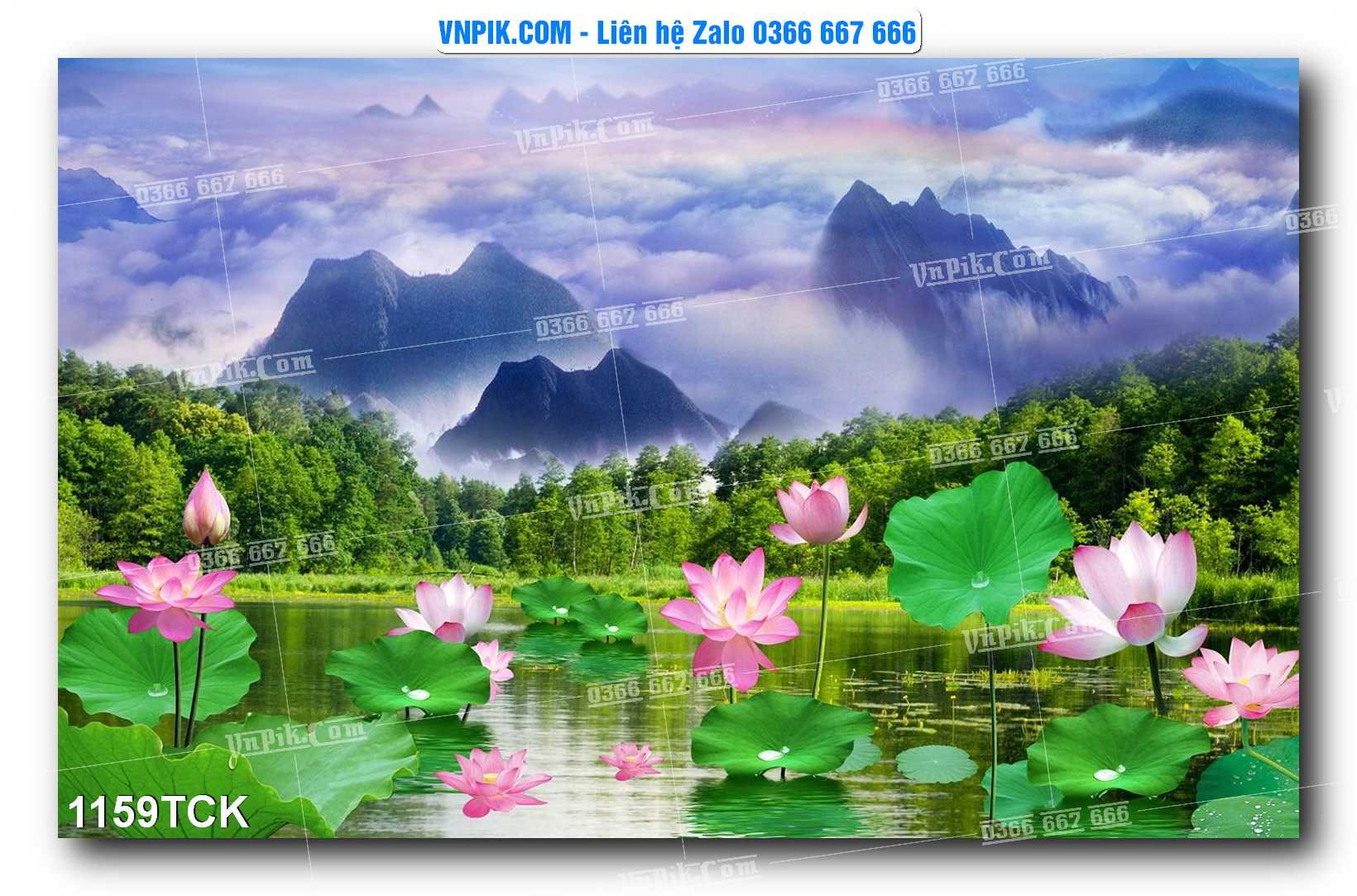 Tranh Hoa Sen – Cá Koi – Cá Chép 1156TCK